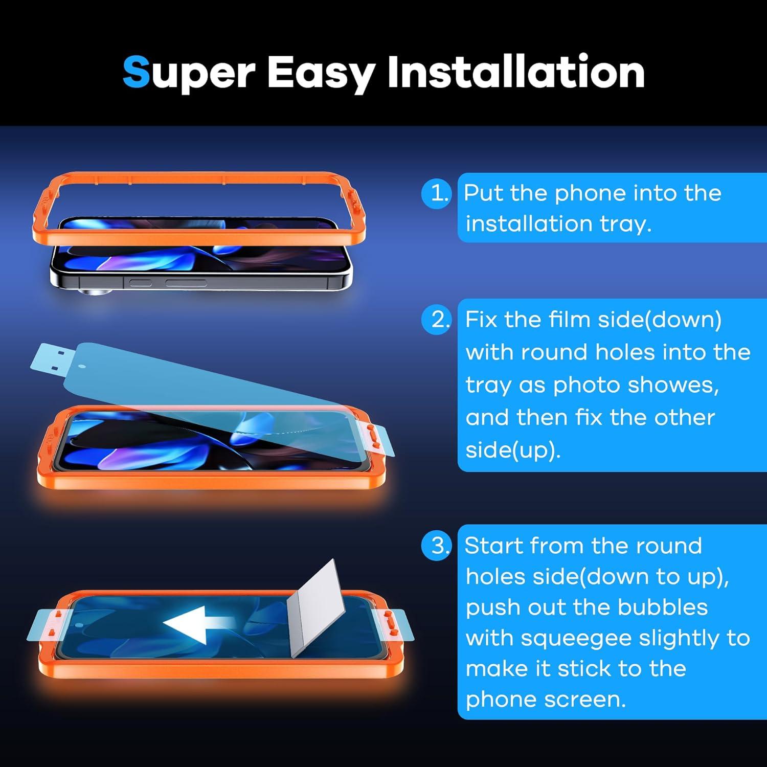 AACL 4-Pack Película Protectora Híbrida para Google Pixel 9/9 Pro