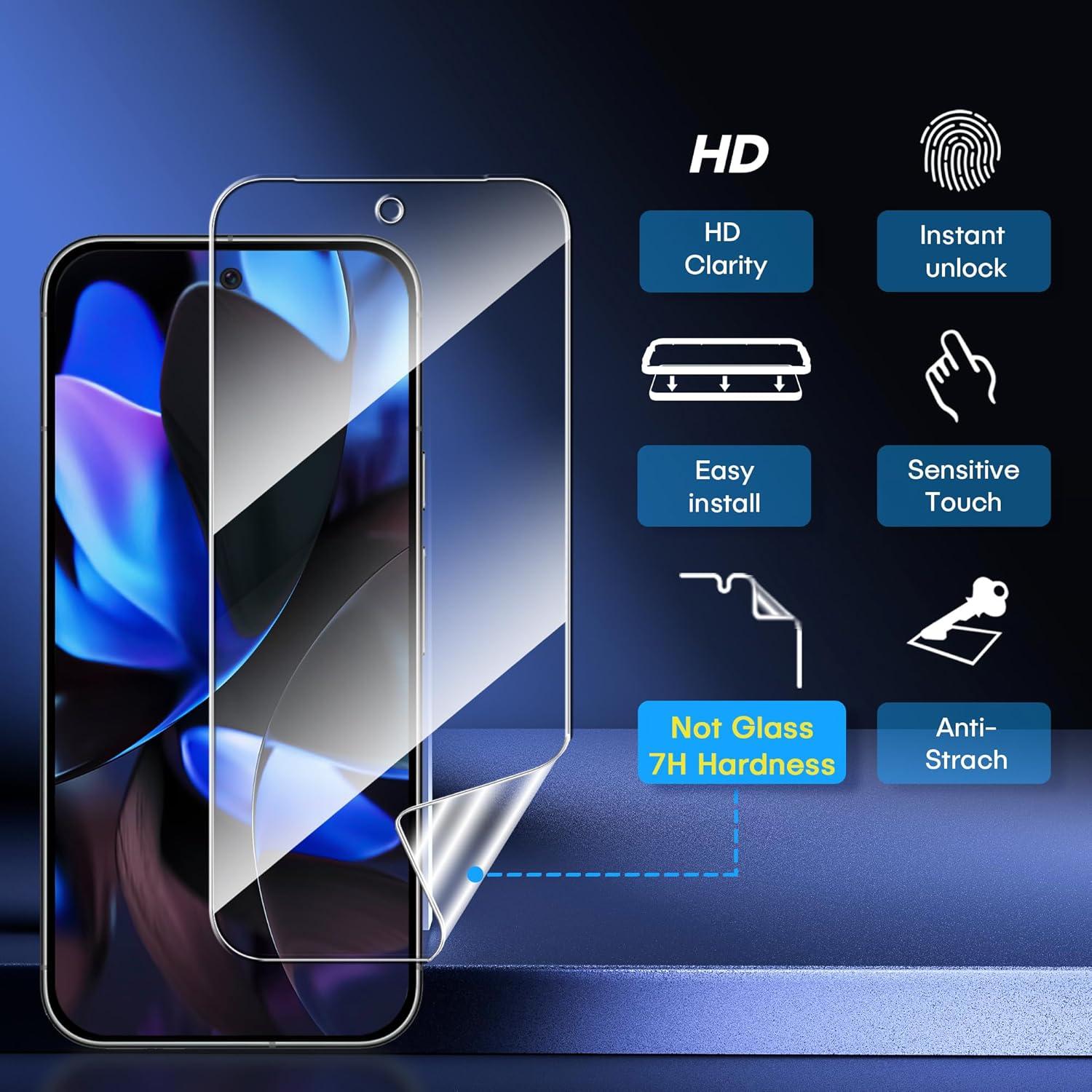 AACL 4-Pack Película Protectora Híbrida para Google Pixel 9/9 Pro