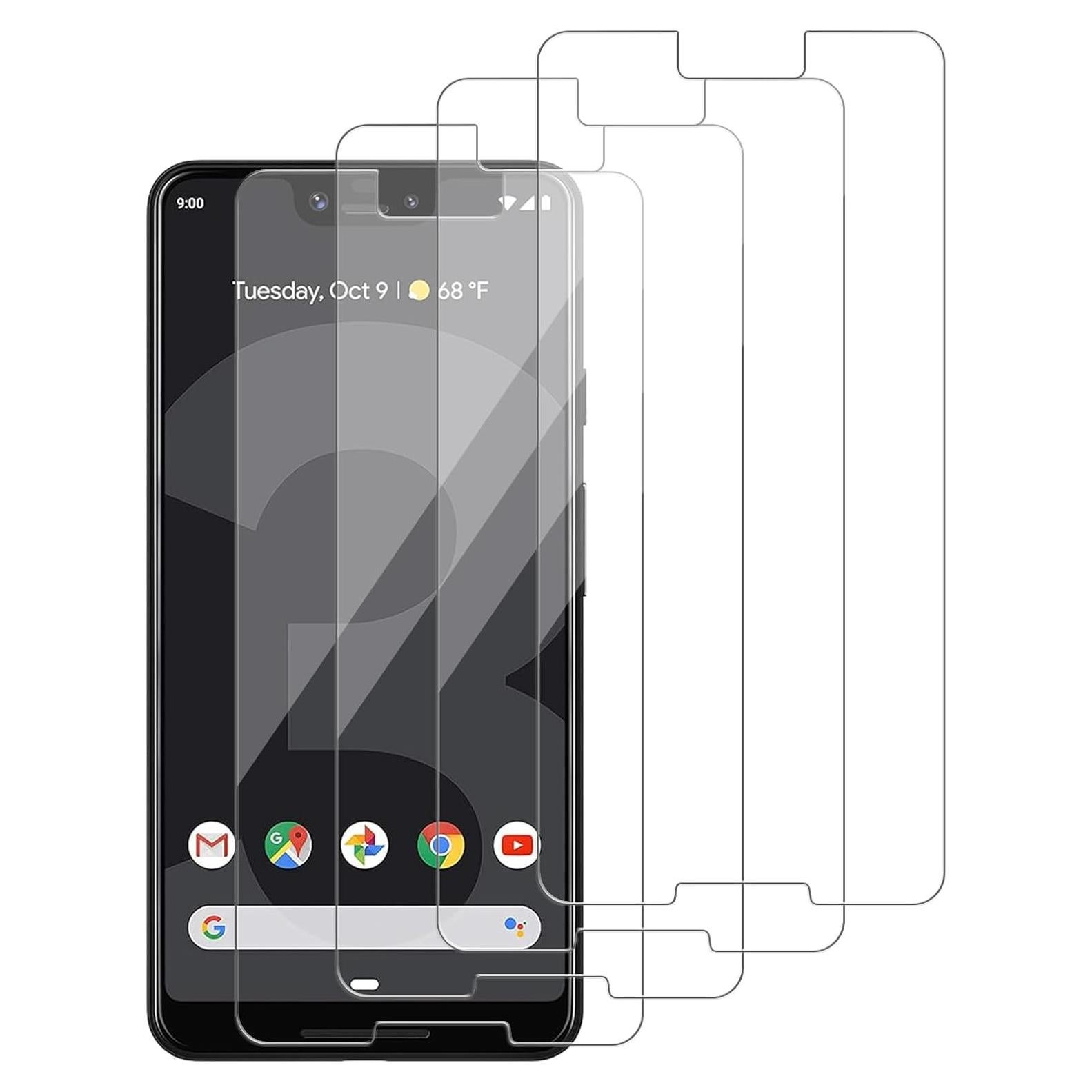 Paquete de 4 Protectores de Pantalla Vidrio Templado iCsapr para Google Pixel 3 XL
