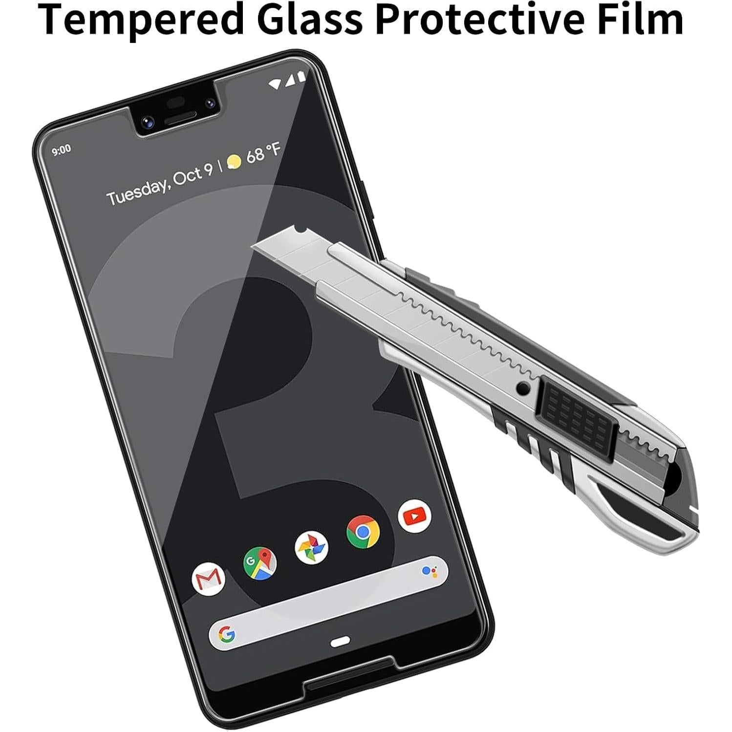 Paquete de 4 Protectores de Pantalla Vidrio Templado iCsapr para Google Pixel 3 XL