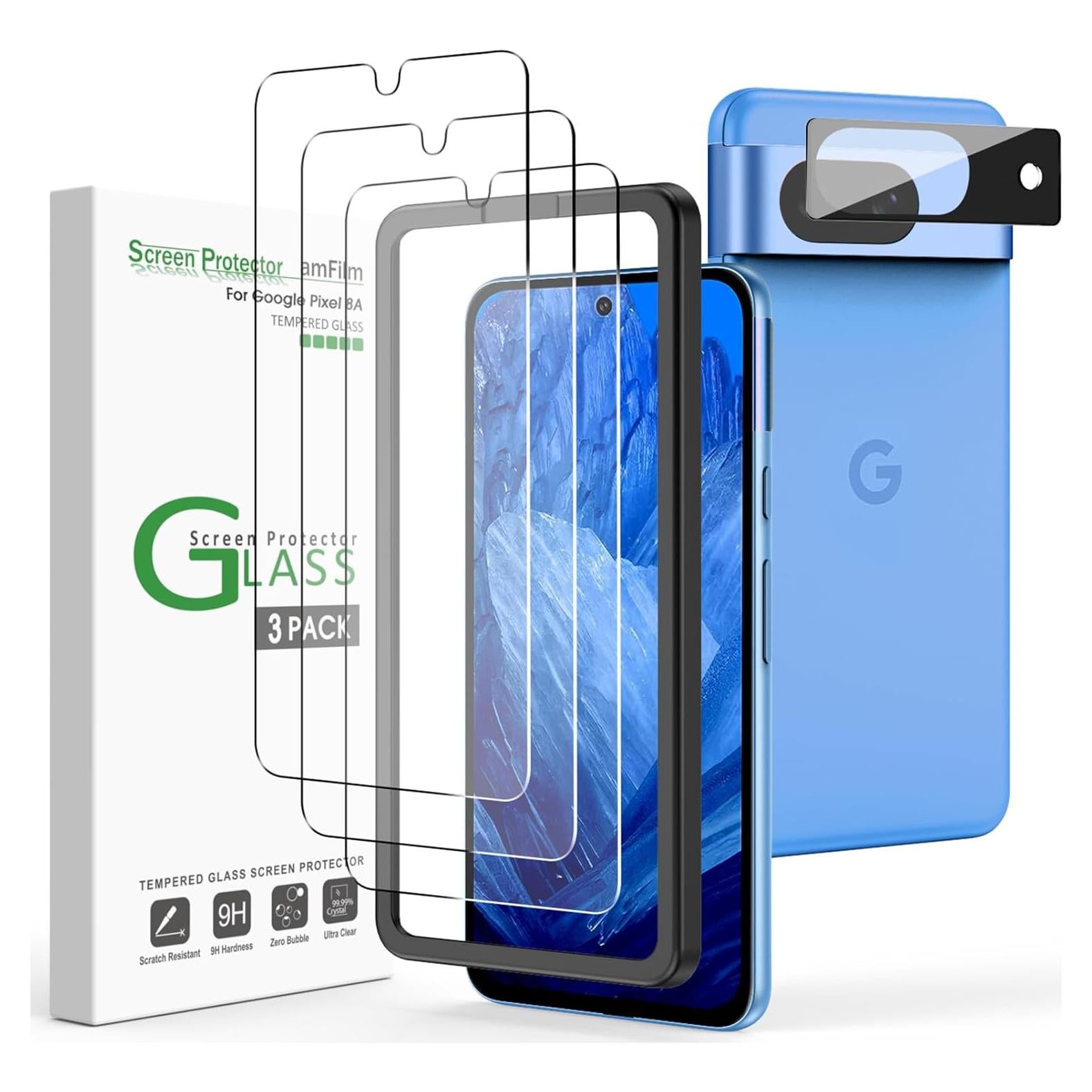 Protector de Pantalla Vidrio Templado amFilm para Google Pixel 8A