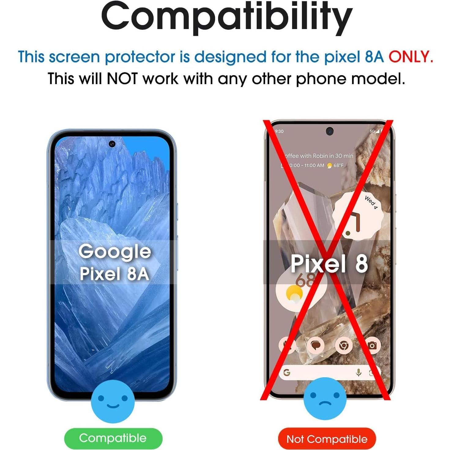 Protector de Pantalla Vidrio Templado amFilm para Google Pixel 8A