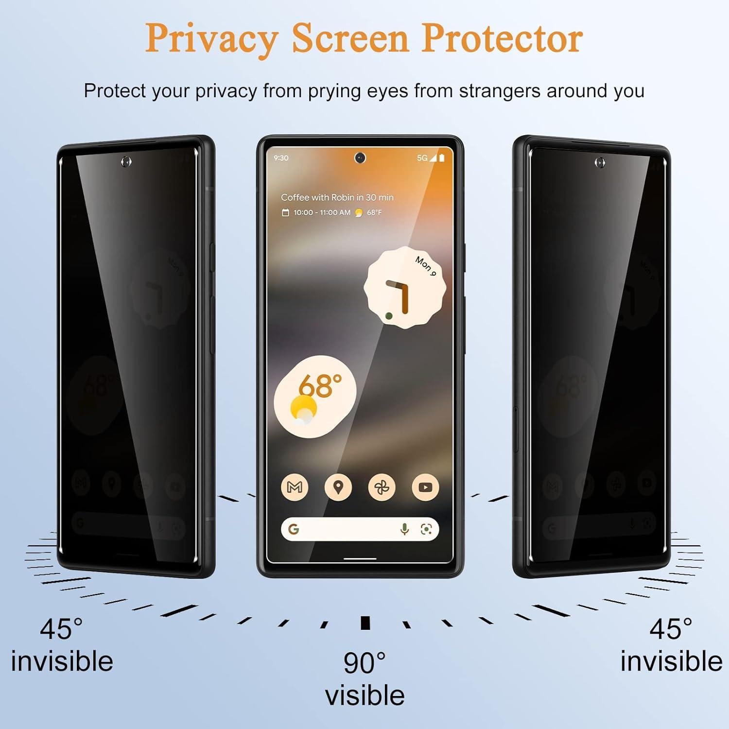 Protector de Pantalla Privado Vidrio Templado Google Pixel 6A