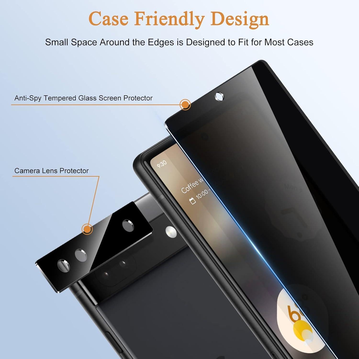 Protector de Pantalla Privado Vidrio Templado Google Pixel 6A