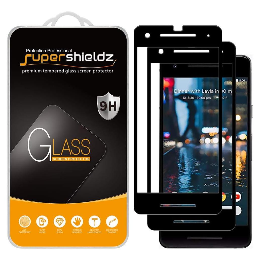 Protector de Pantalla Vidrio Templado Supershieldz para Google Pixel 2 - 2 Pack