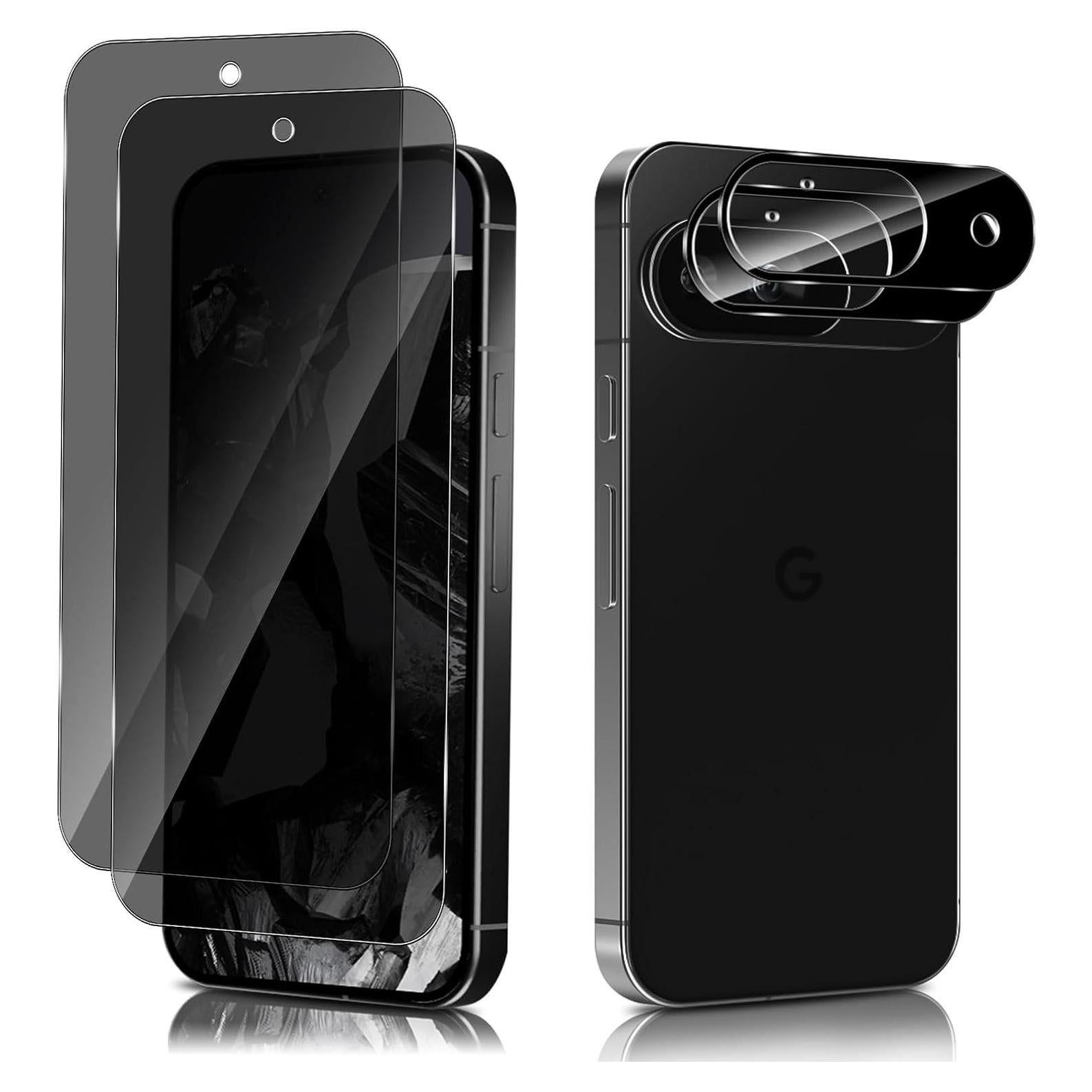 Protector de Pantalla Privado Mikoyi para Google Pixel 9 - 2x Vidrio Templado 9H + 2x Lente