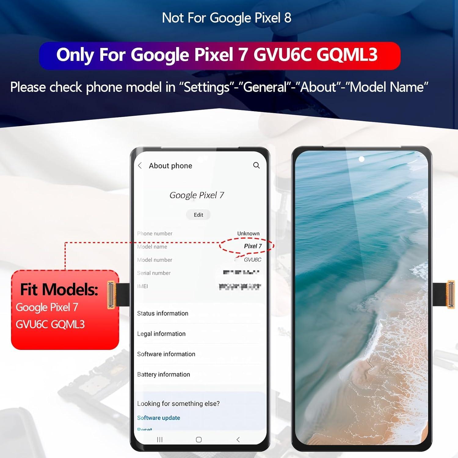 Reemplazo Pantalla OLED Google Pixel 7 YWLRONG con Herramientas