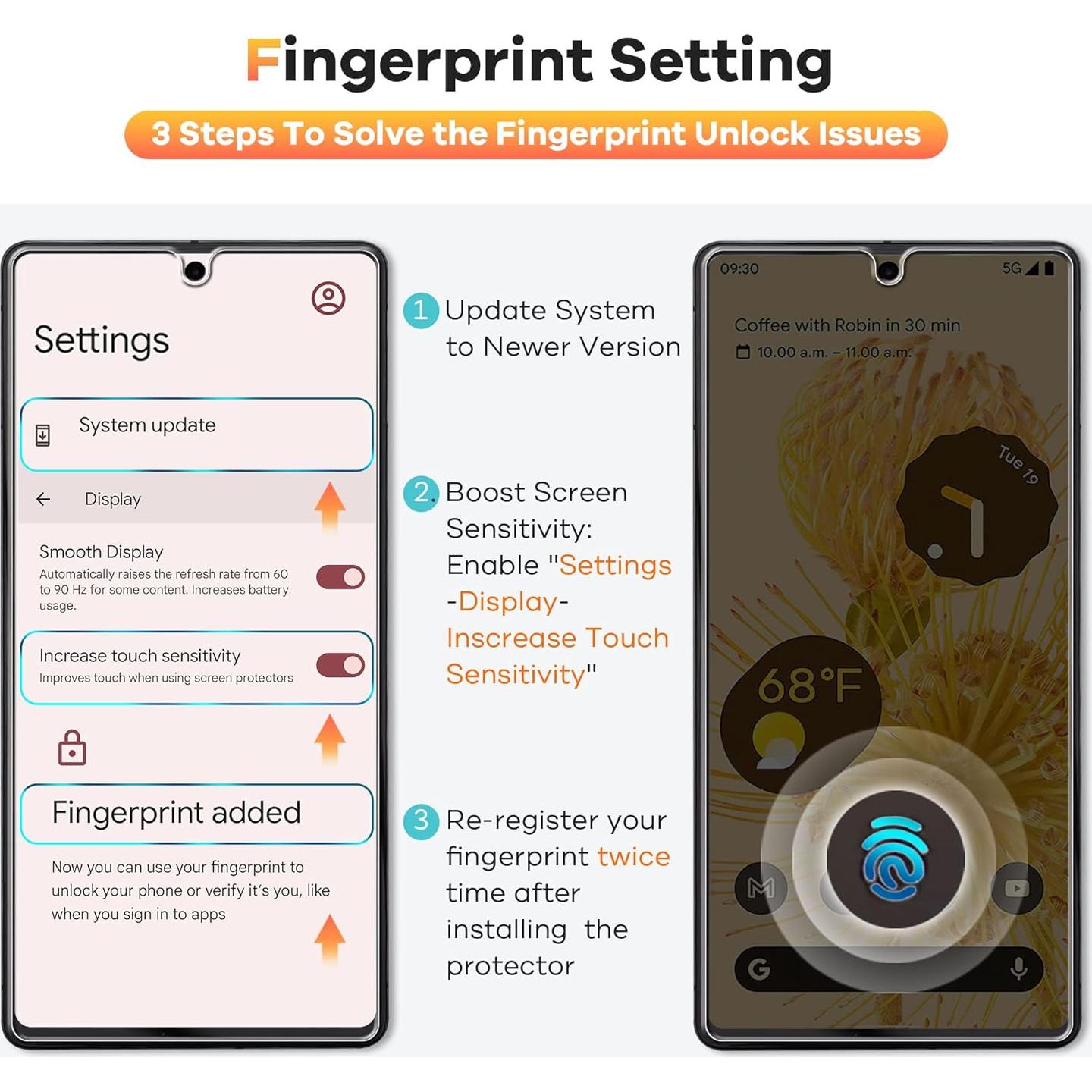 Protector de Pantalla Vidrio Templado AACL 9H para Google Pixel 7 - Paquete de 3