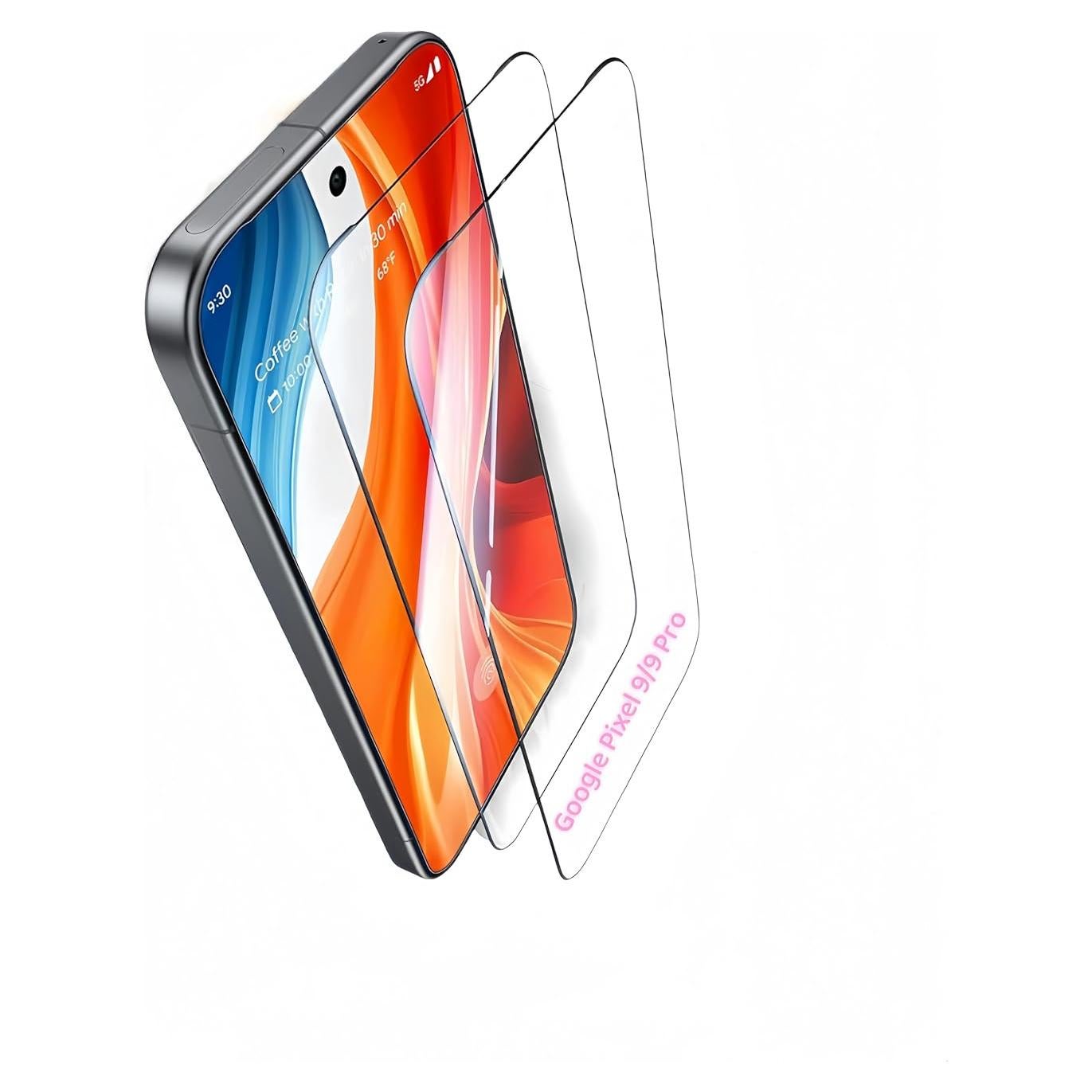 2 Protectores de Pantalla Vidrio Templado LZRLZW para Google Pixel 9/9 Pro