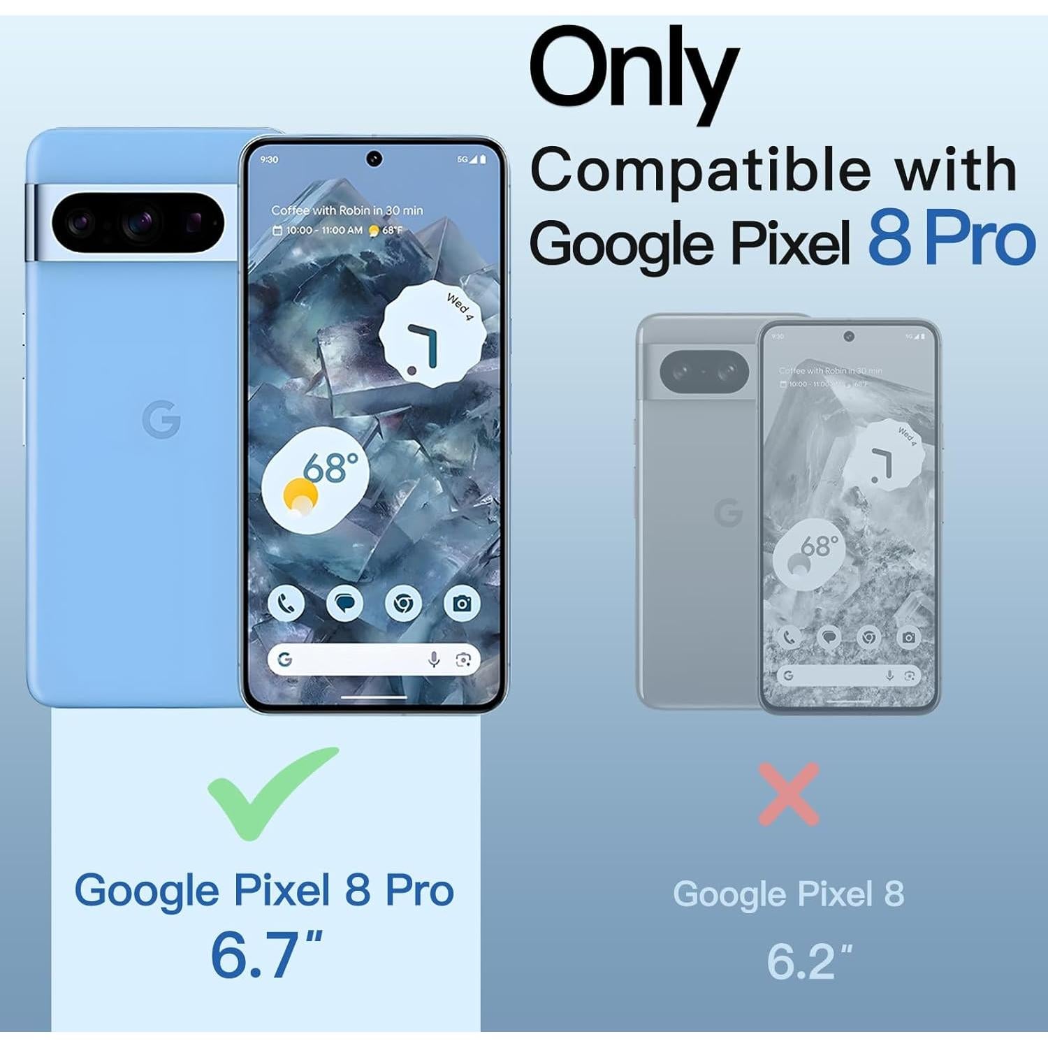 Protector de Pantalla JETech para Google Pixel 8 Pro - Vidrio Templado HD, 2 Piezas