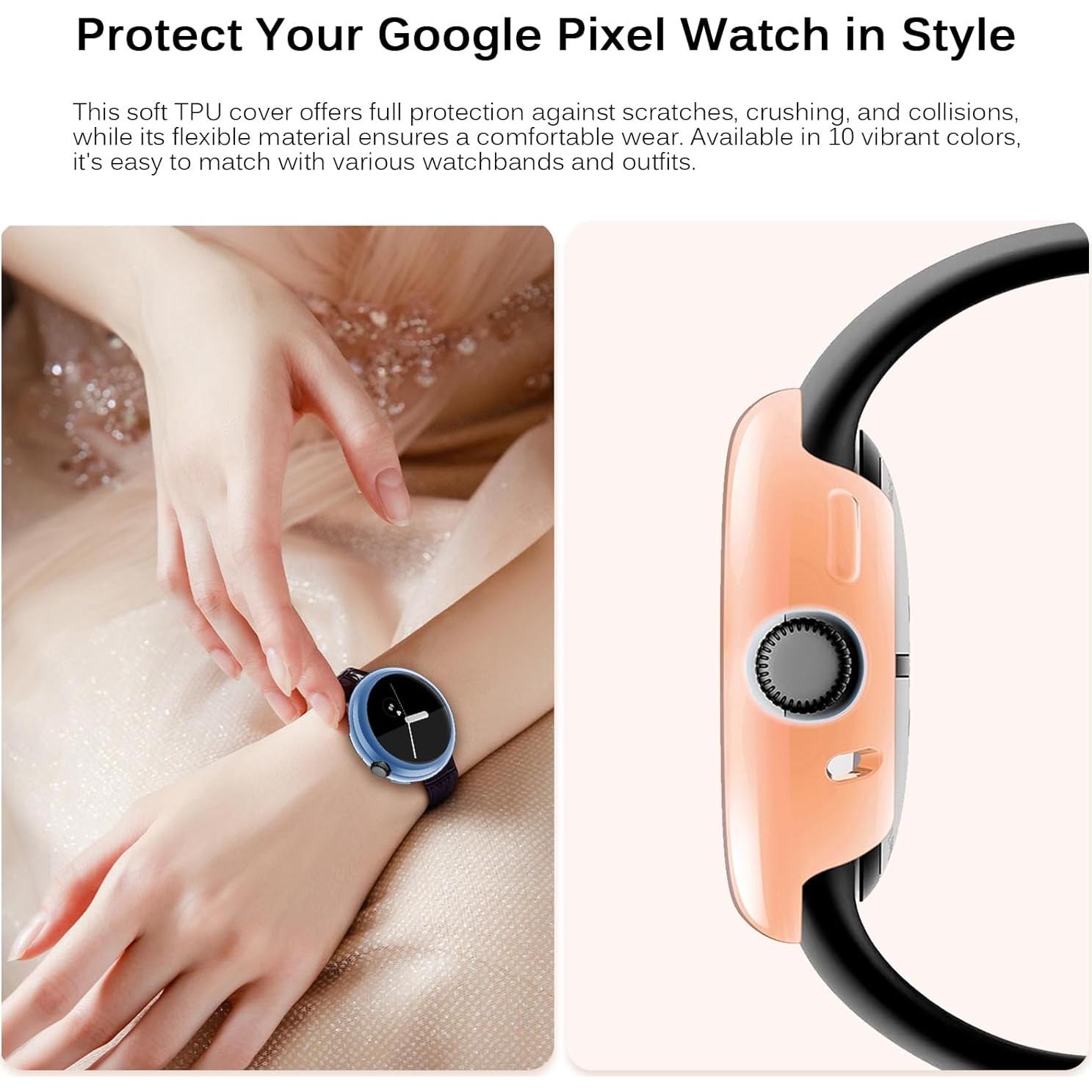 Funda Protector de Pantalla TPU RICHONE para Google Pixel Watch 3 45mm - 5 Colores