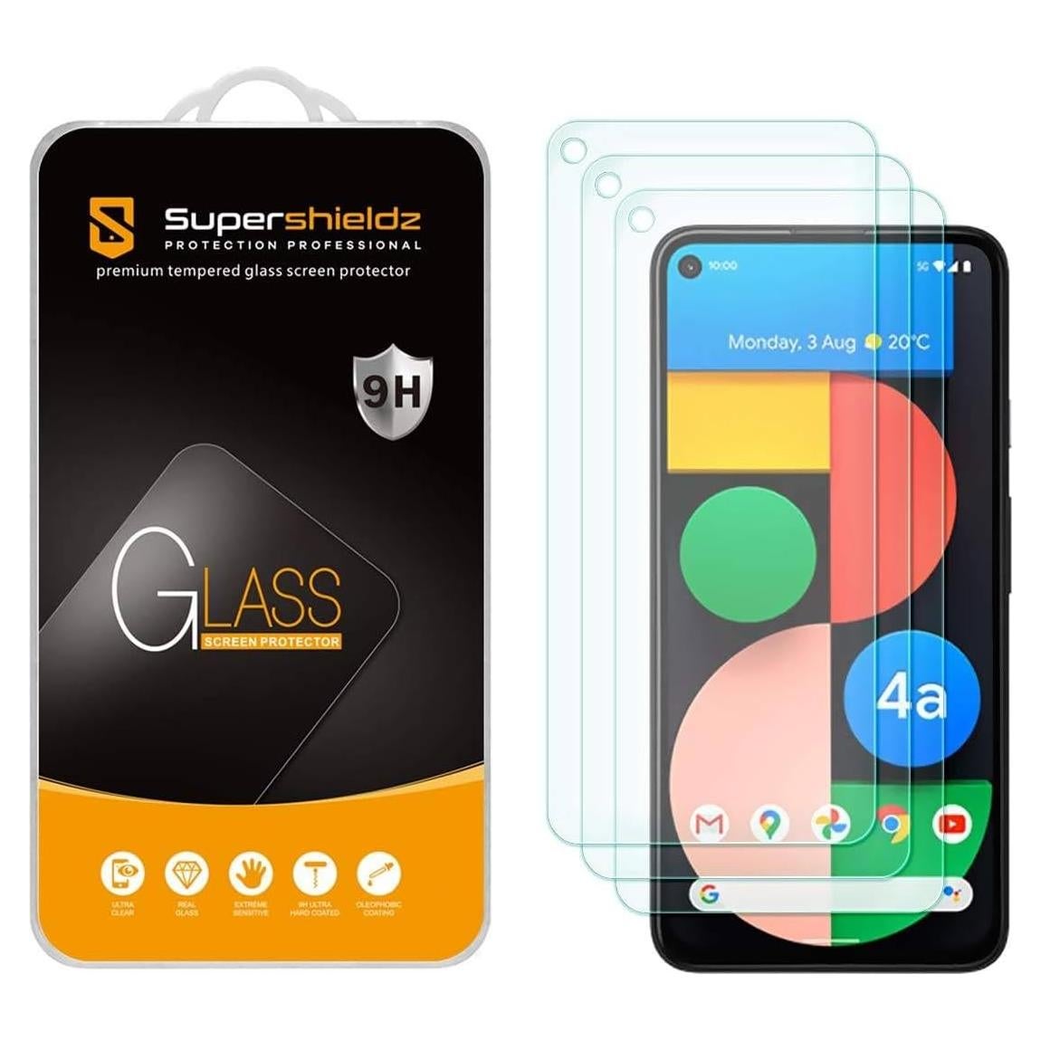 Protector de Pantalla Vidrio Templado Supershieldz para Google Pixel 4a 5G - 3 Unidades