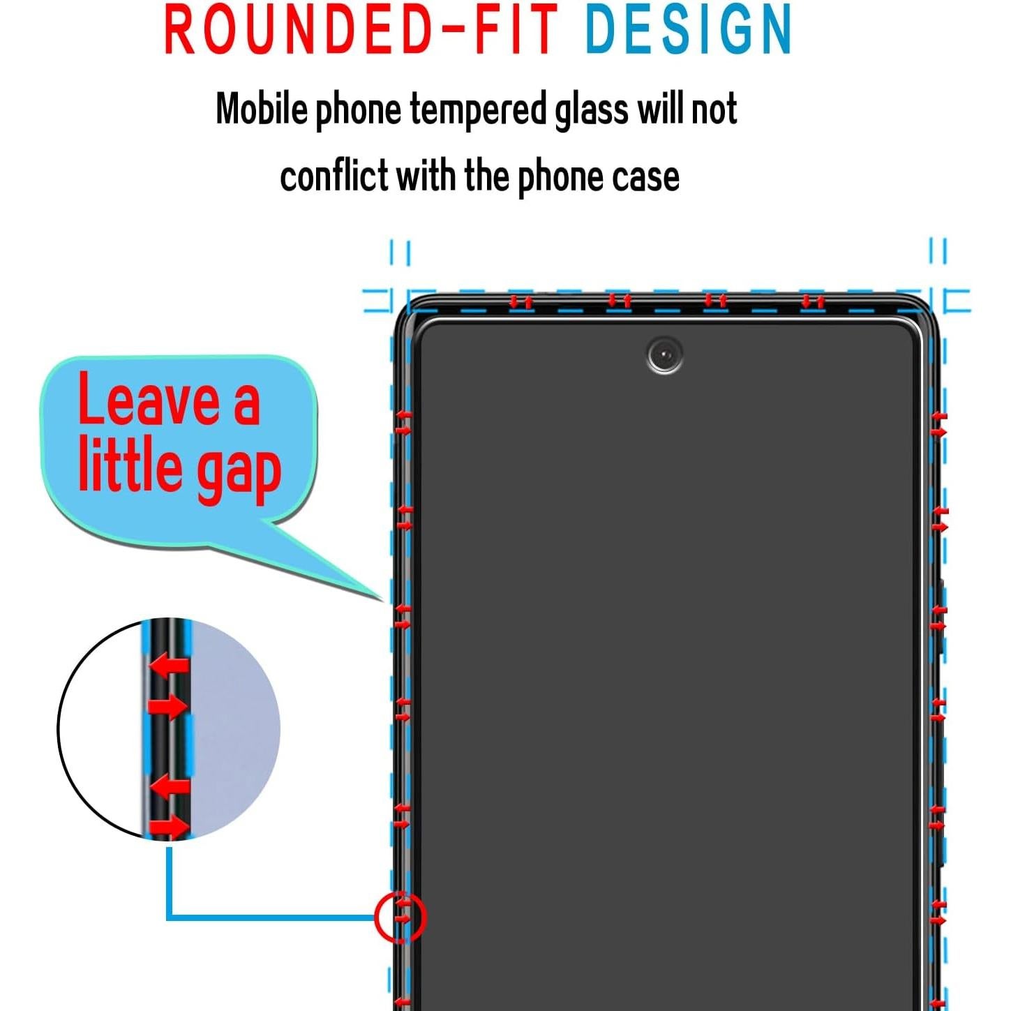 Slanku [3+3 Pack Screen Protector for Google Pixel 6A Tempered Glass with 3 Pack Camera Lens Protector, Support Fingerprint Reader, No-Bubbles, Anti Scratches