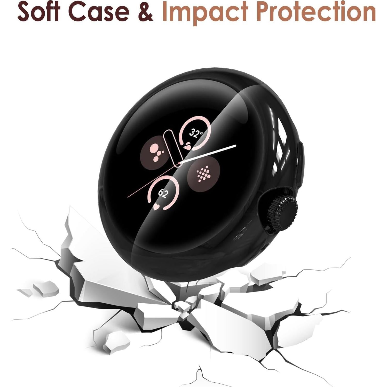 Funda Bumper Suave Simpeak 5-Pack para Google Pixel Watch 2/1 41mm