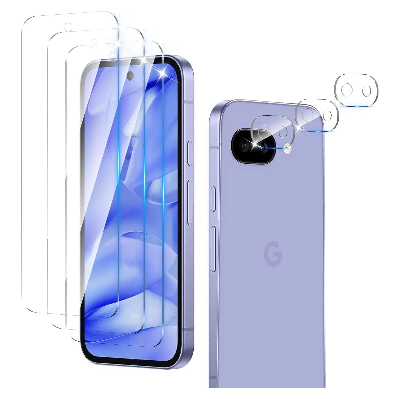 Paquete de 3 Protectores de Pantalla y Lente para Google Pixel 9A