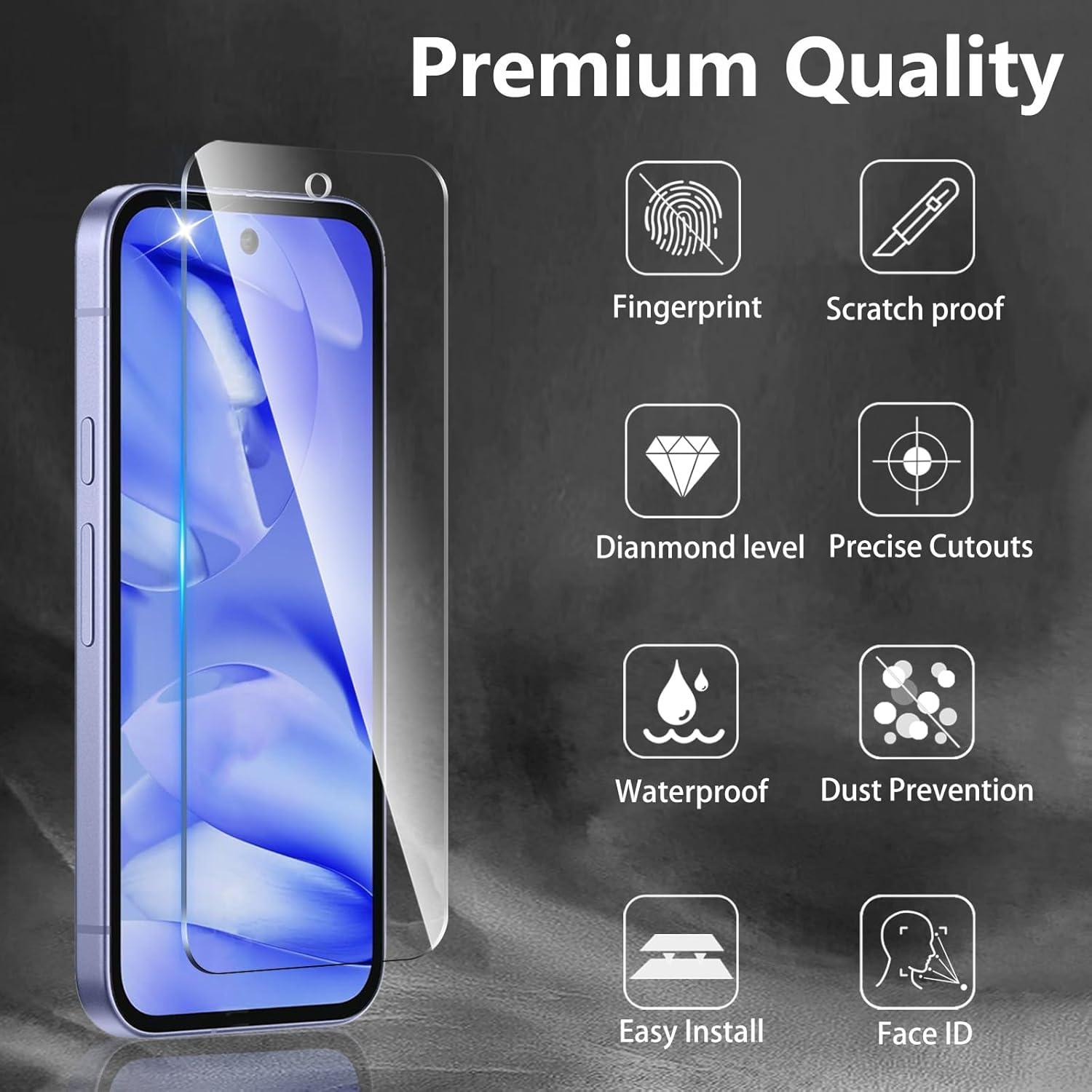 Paquete de 3 Protectores de Pantalla y Lente para Google Pixel 9A