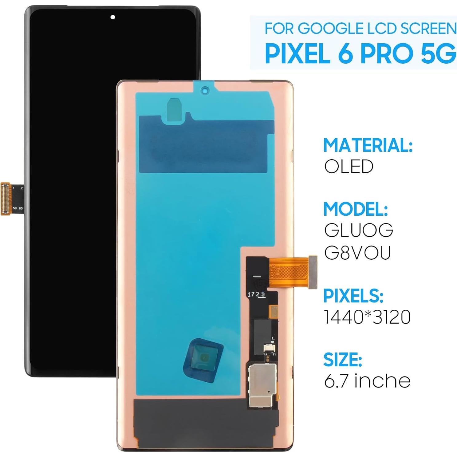 Pantalla OLED Reemplazo Google Pixel 6 Pro 6.7" Negro