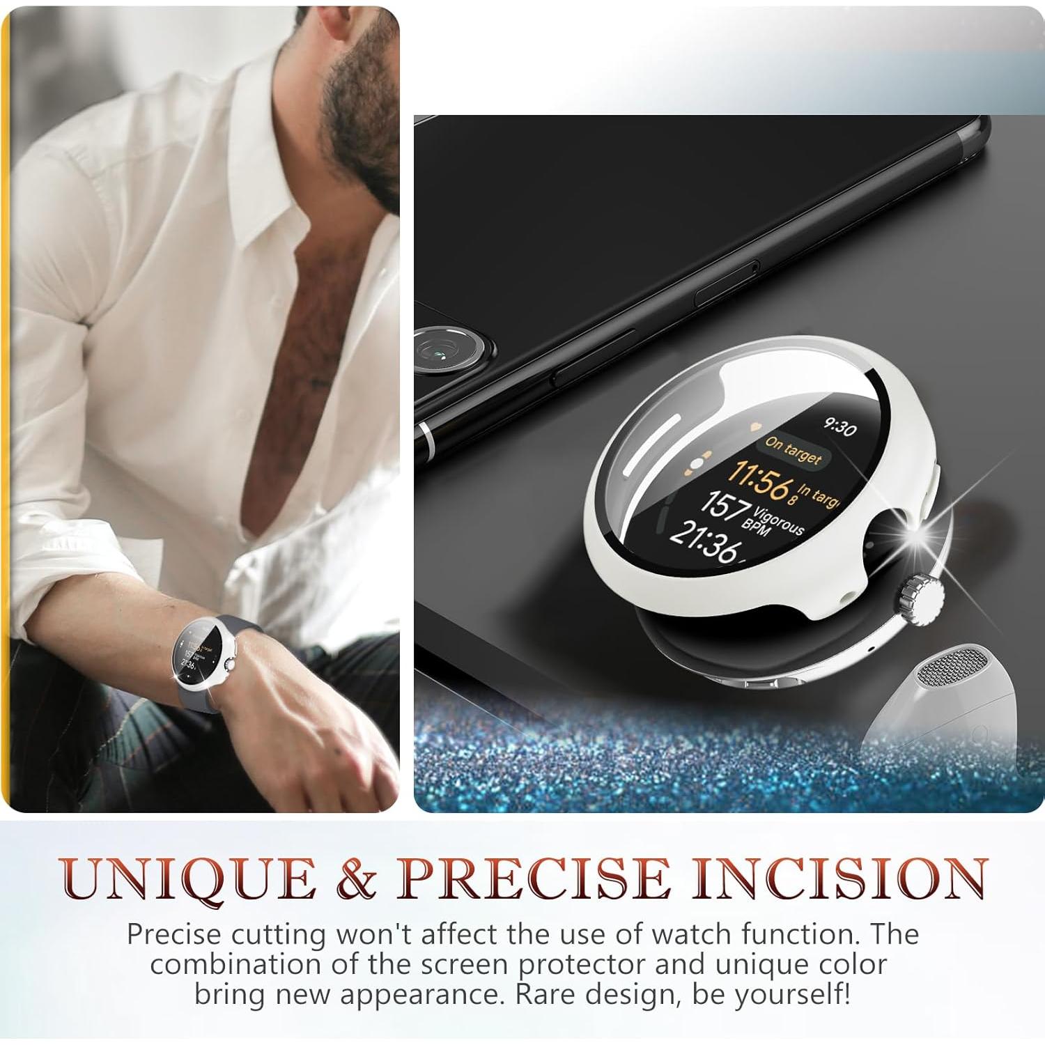 Funda Dura Blanca para Google Pixel Watch 3 45mm - Protector HD