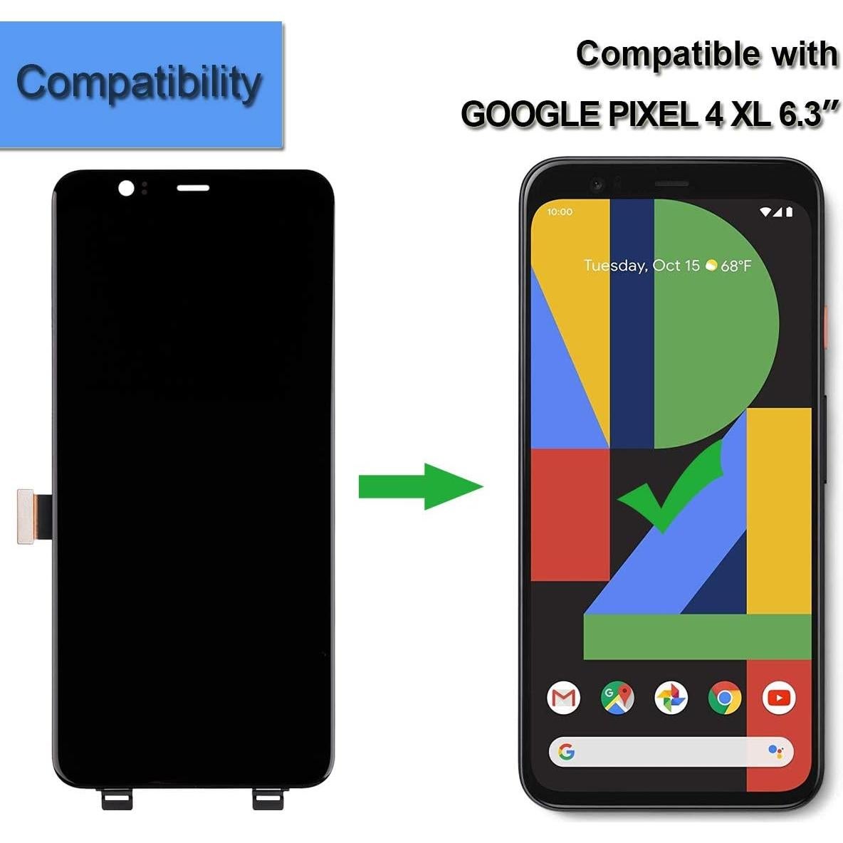 Pantalla Táctil OLED E-YIIVIIL para Google Pixel 4 XL 16 cm