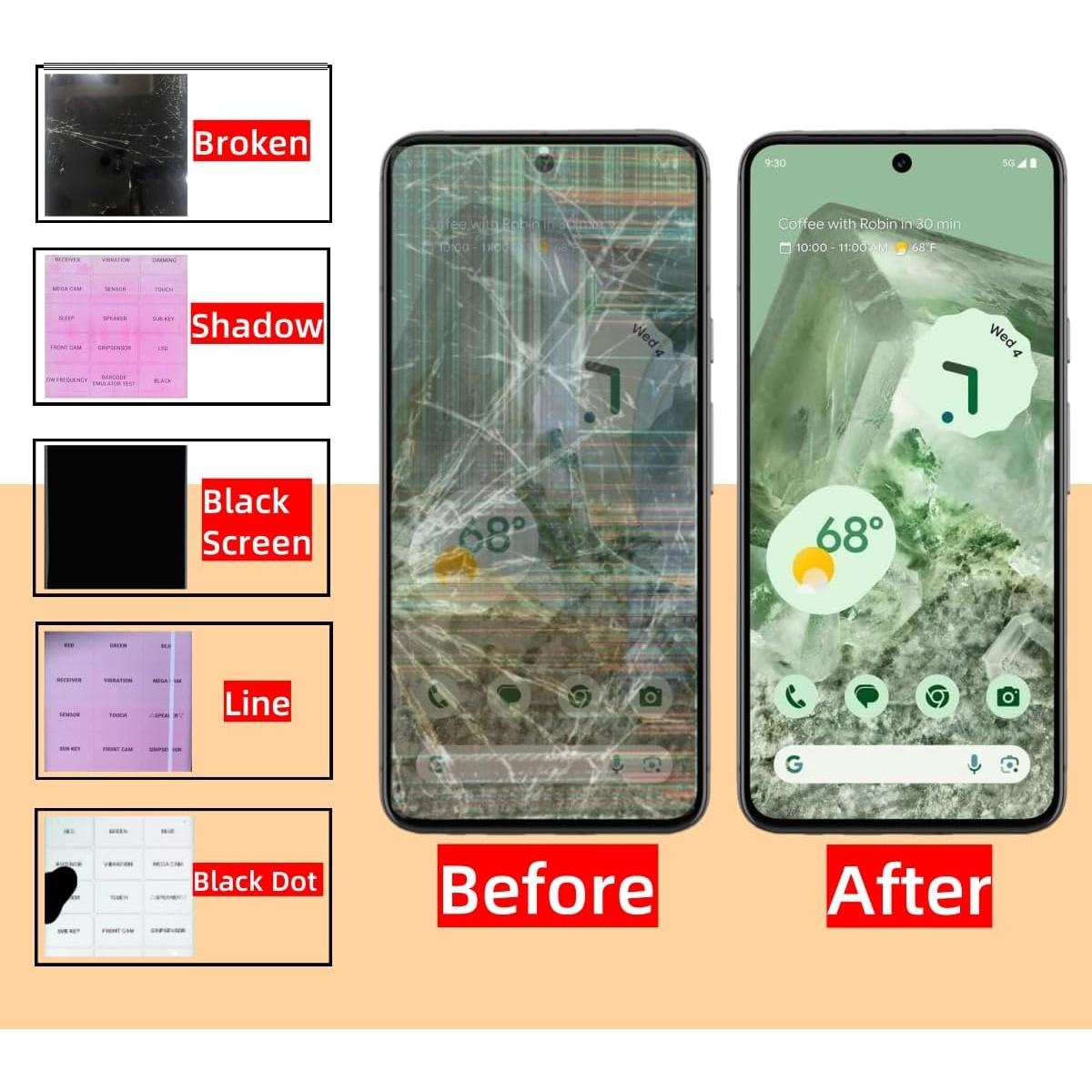 Pantalla AMOLED Original Google Pixel 8 5G Reemplazo 6.2"