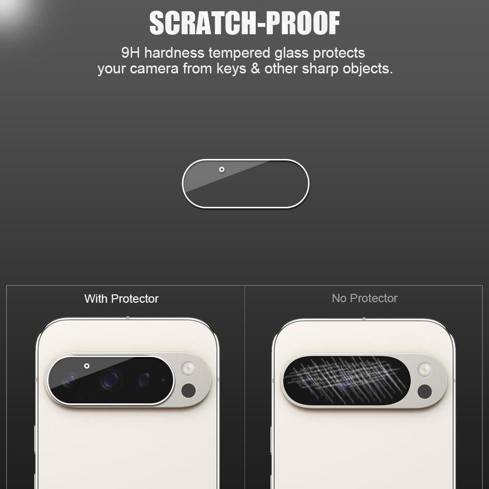 Paquete de 3 Cristales Templados UZWZW para Lente Google Pixel 9 Pro