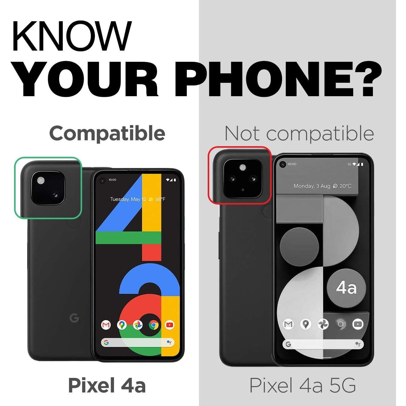 Funda Encased Rebel Shield para Google Pixel 4a - Negro