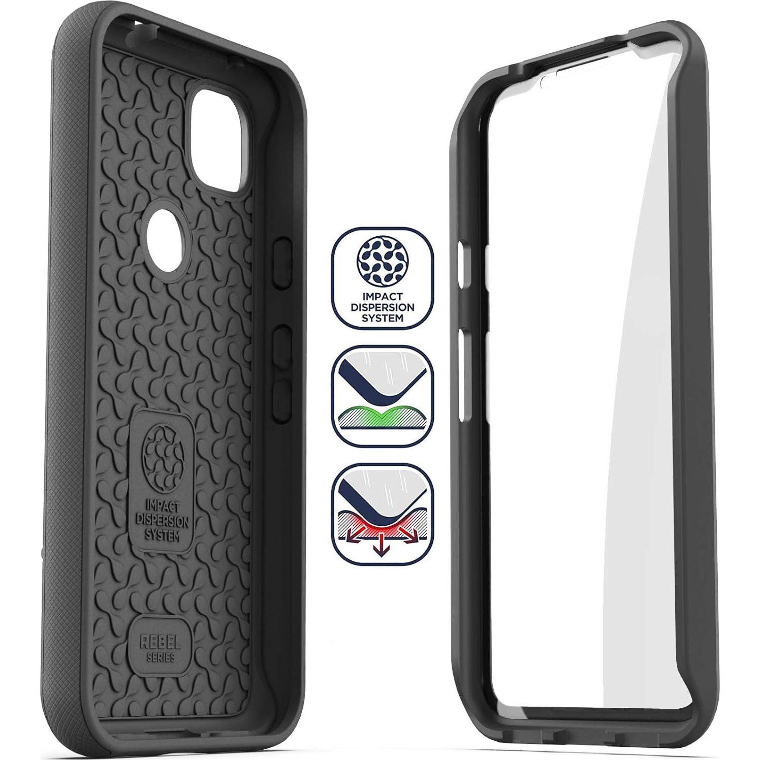 Funda Encased Rebel Shield para Google Pixel 4a - Negro