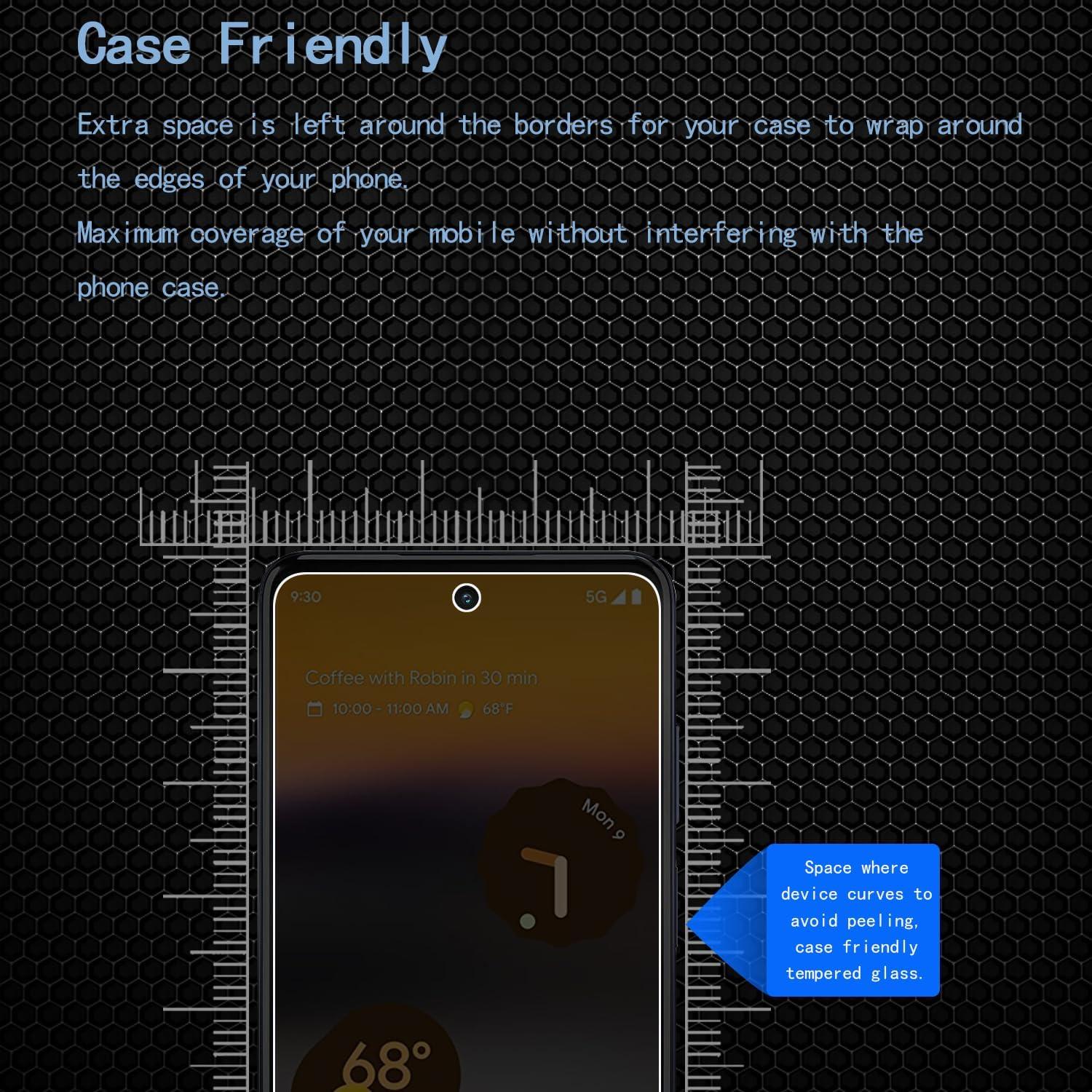 Paquete de 3 Protectores de Pantalla Privados Easges para Google Pixel 6A 9H