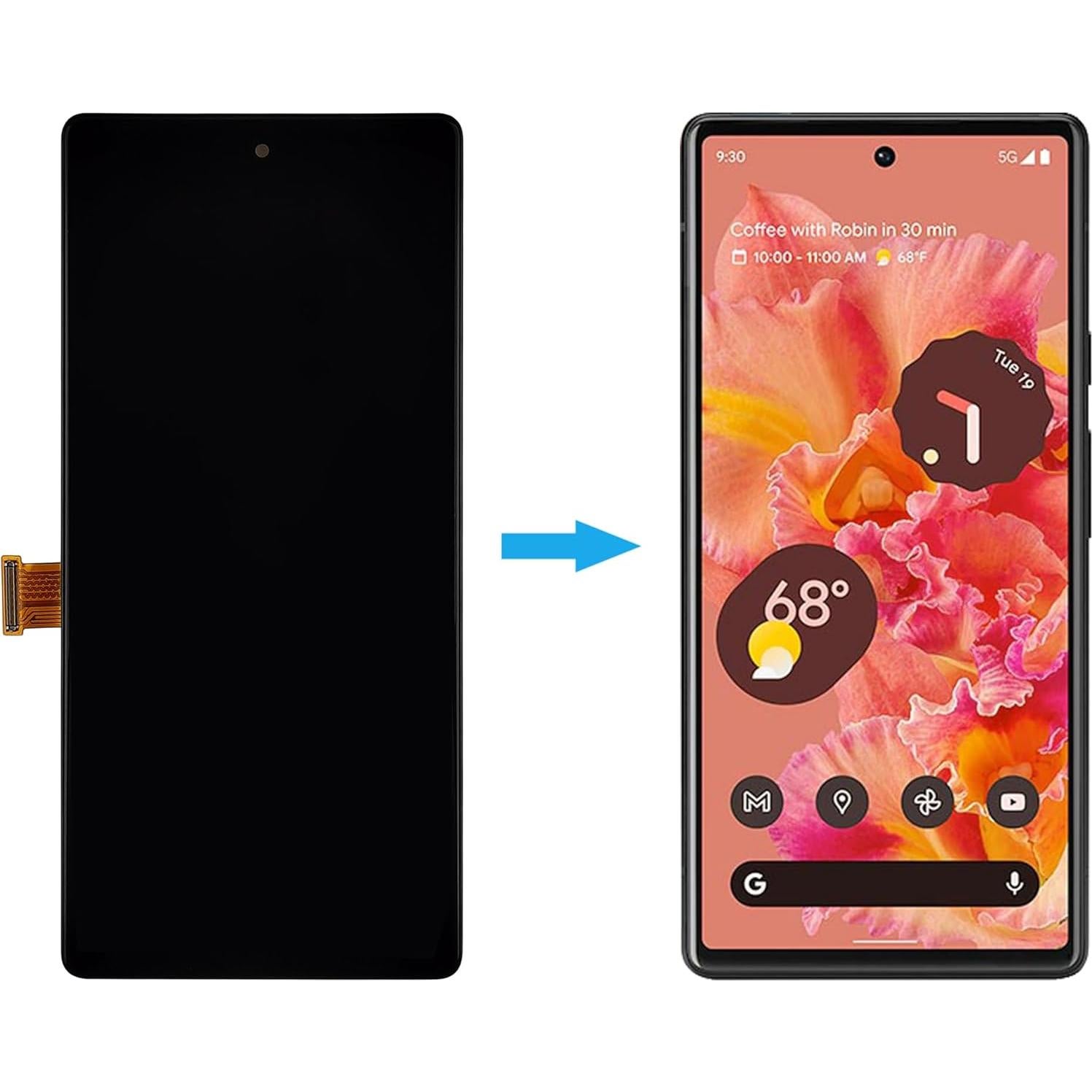 Reemplazo Pantalla TFT Google Pixel 6 Negro + Herramientas