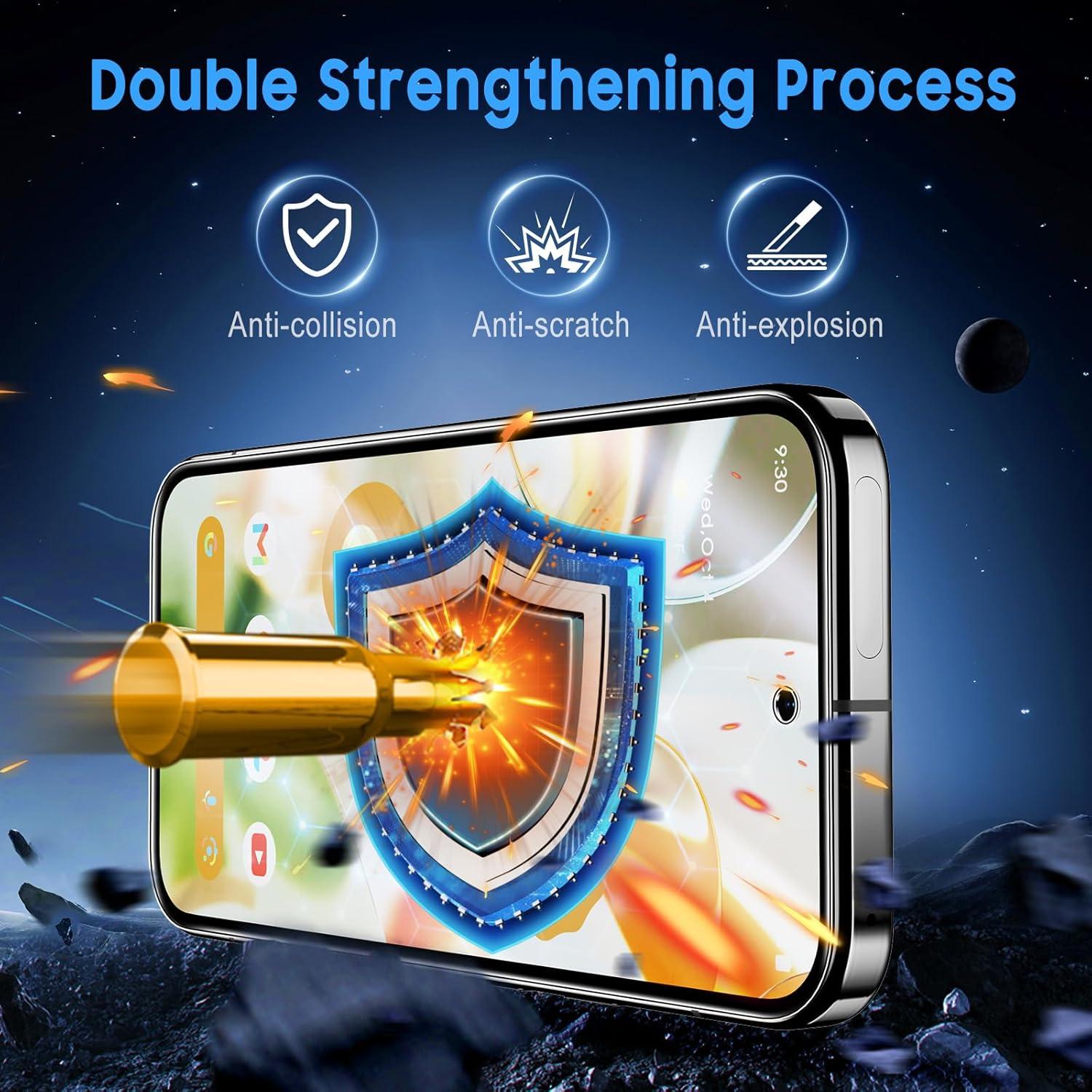 Uyiton UnBreak-Glass for Google Pixel 9/9 Pro screen protector, [Ultrasonic Fingerprint Support] Scratch-Resistant Bubble-Free [Case Friendly] Screen Protector for Google Pixel 9/9 Pro, 3 Pack