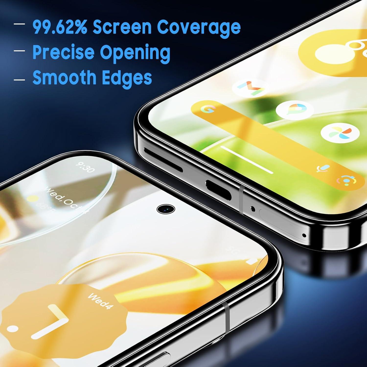 Uyiton UnBreak-Glass for Google Pixel 9/9 Pro screen protector, [Ultrasonic Fingerprint Support] Scratch-Resistant Bubble-Free [Case Friendly] Screen Protector for Google Pixel 9/9 Pro, 3 Pack