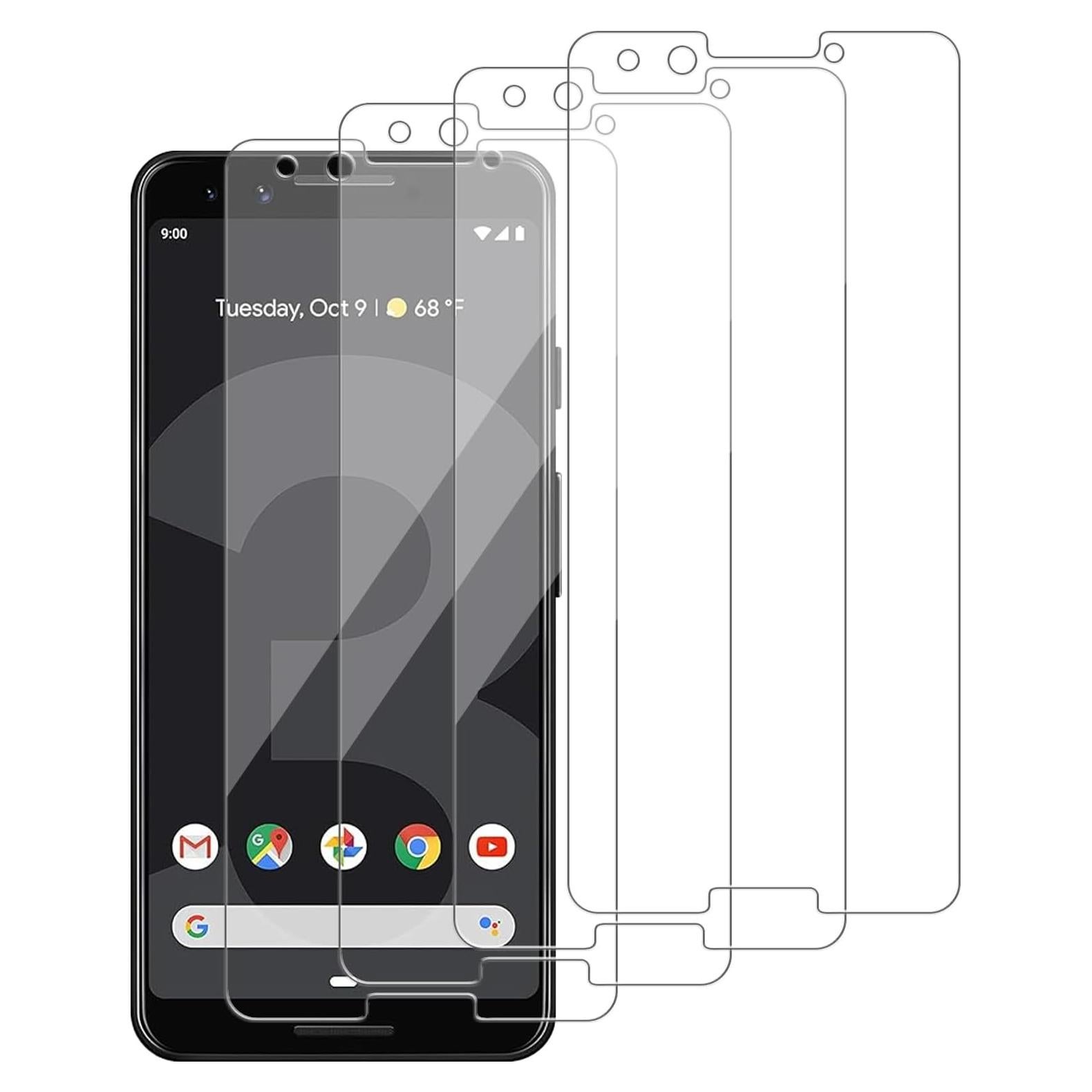 4 Protectores de Pantalla Vidrio Templado iCsapr para Google Pixel 3
