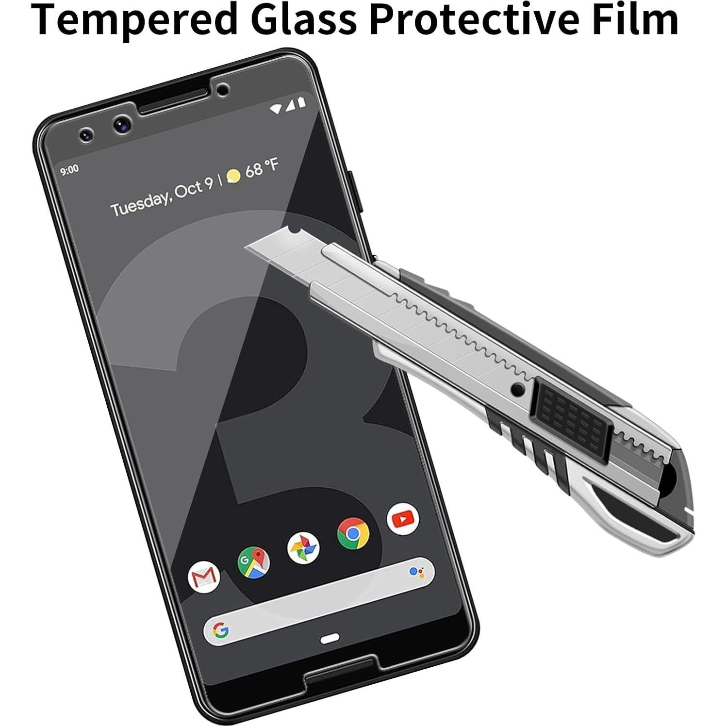 4 Protectores de Pantalla Vidrio Templado iCsapr para Google Pixel 3