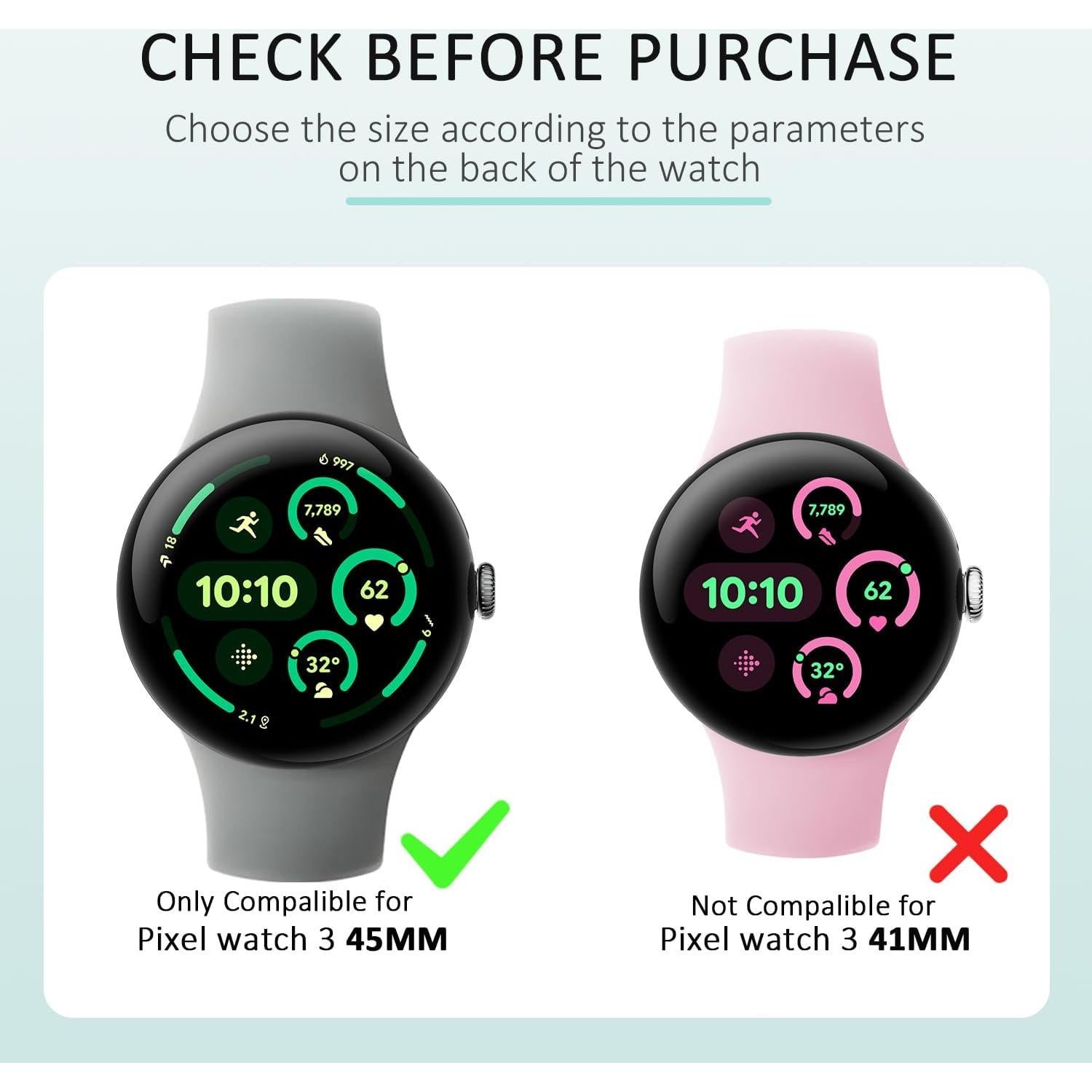 Paquete de 6 protectores de pantalla SPGUARD para Pixel Watch 3 45mm