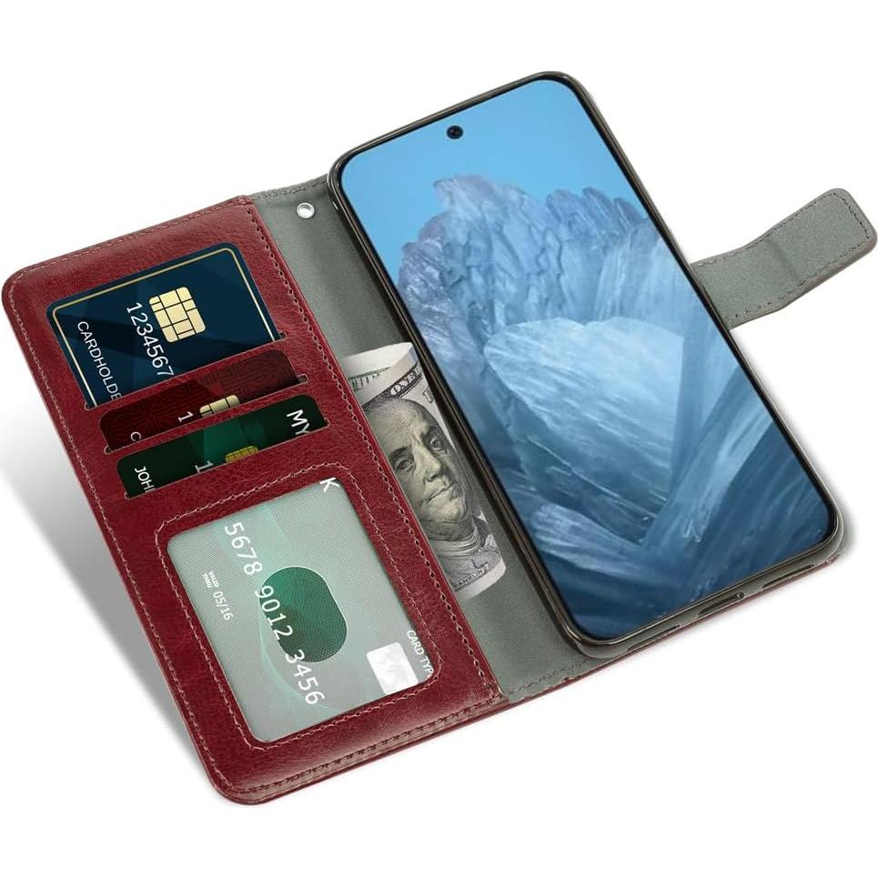 Funda de Cartera Asuwish para Google Pixel 9 Pro XL Marrón