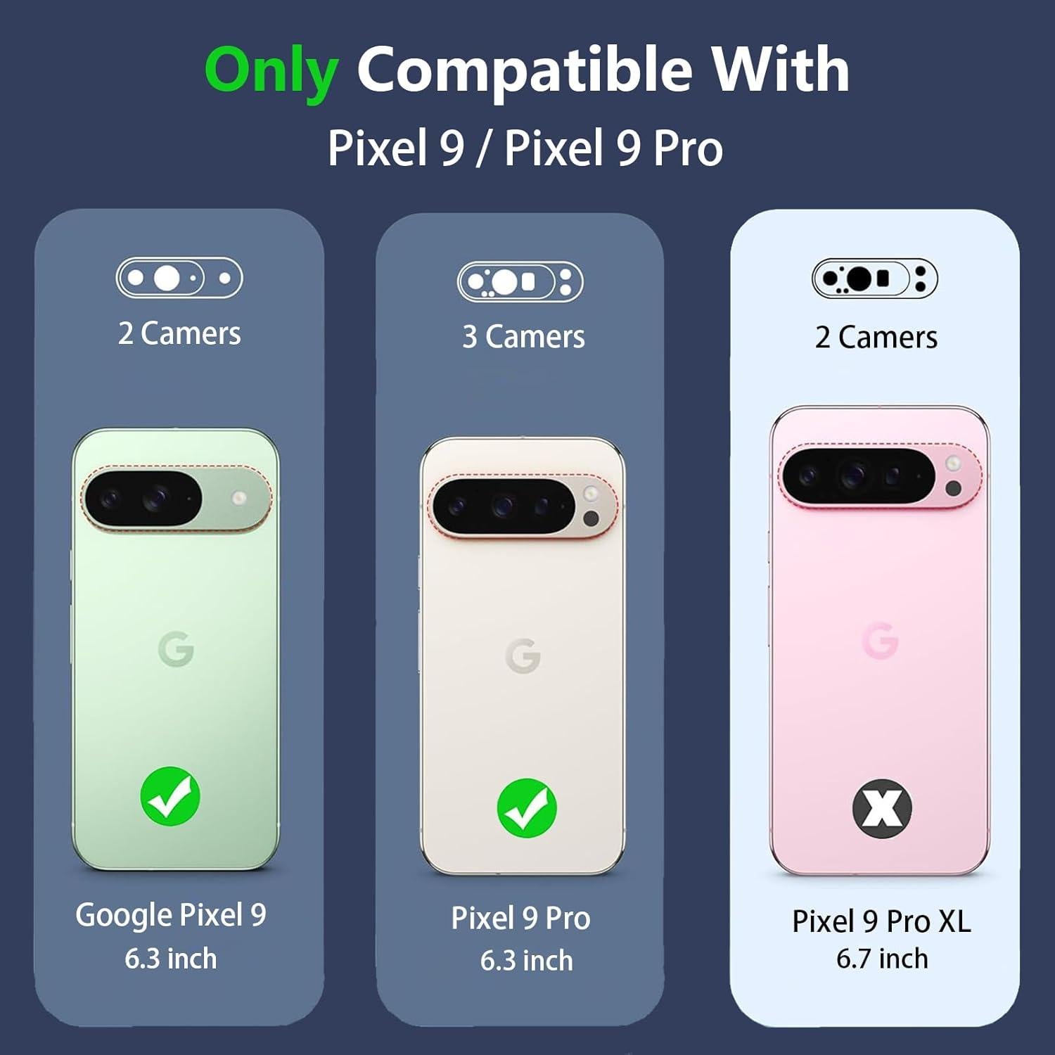 Funda Google Pixel 9 / 9 Pro con Soporte y Protector HD Rojo