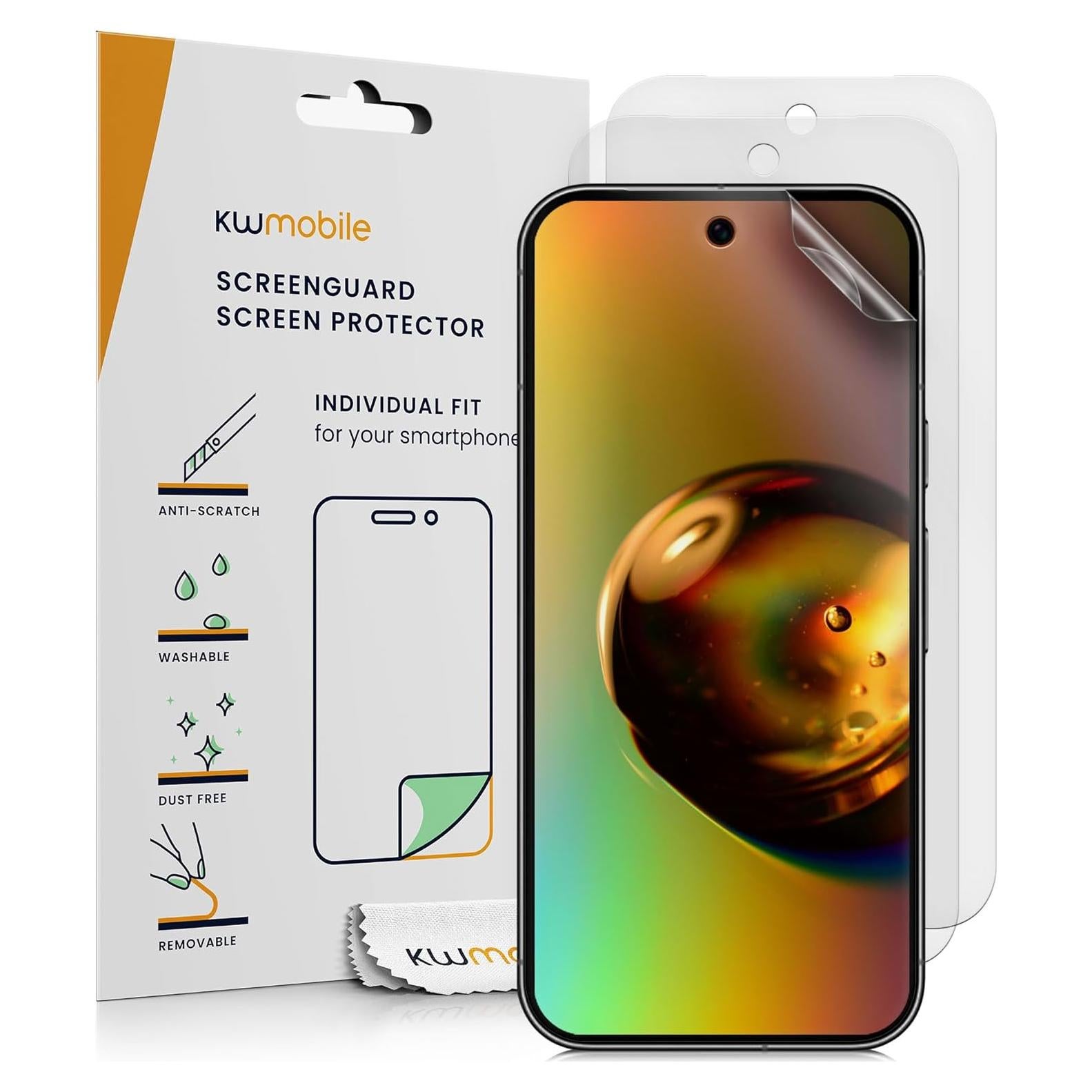 kwmobile Protector de Pantalla Google Pixel 9a - Antirreflejo Mate