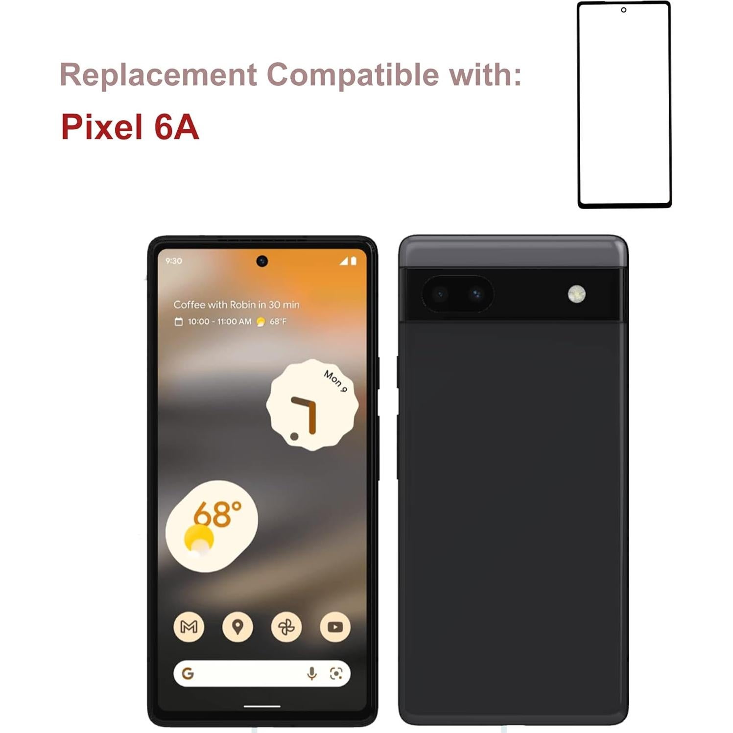 Reemplazo de Cristal Frontal Google Pixel 6a + Kit de Herramientas