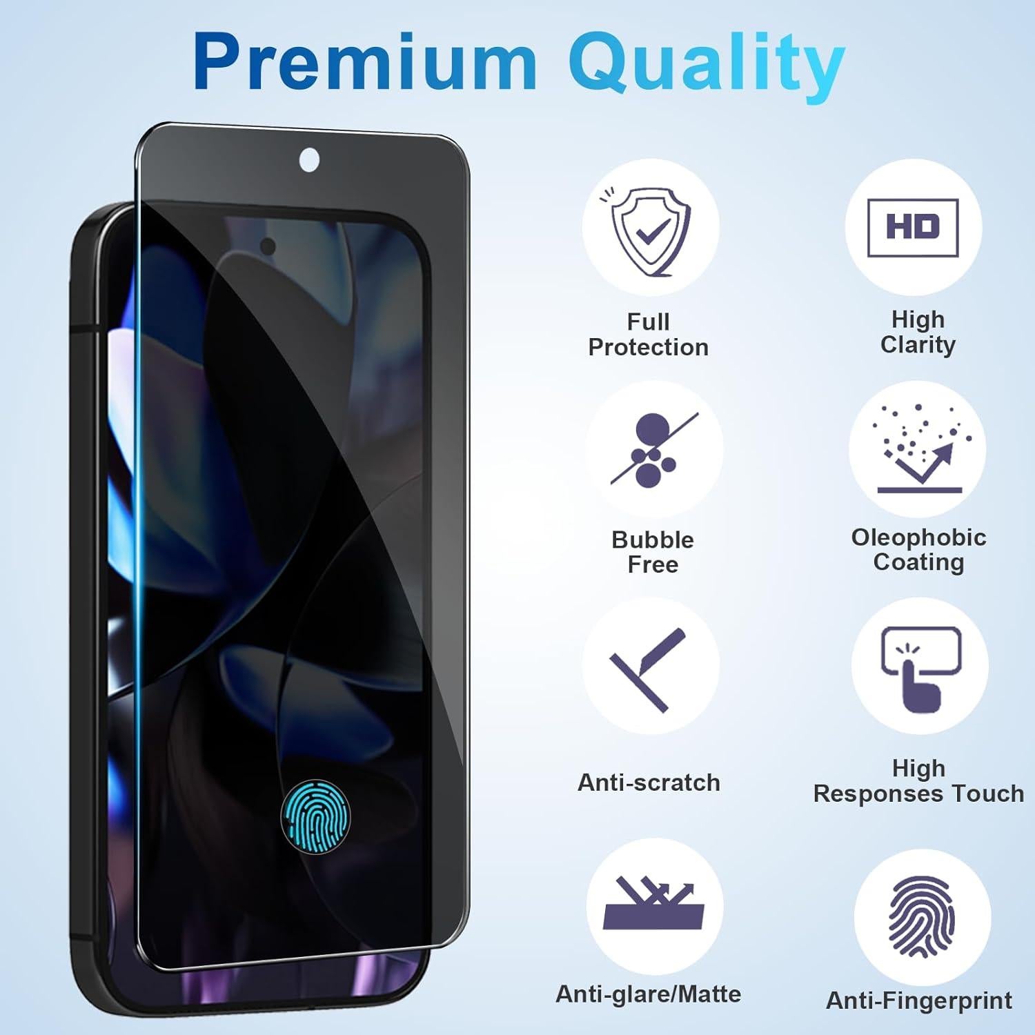 Protector de Pantalla Privado Vidrio Templado Pixel 9 Pro 5G