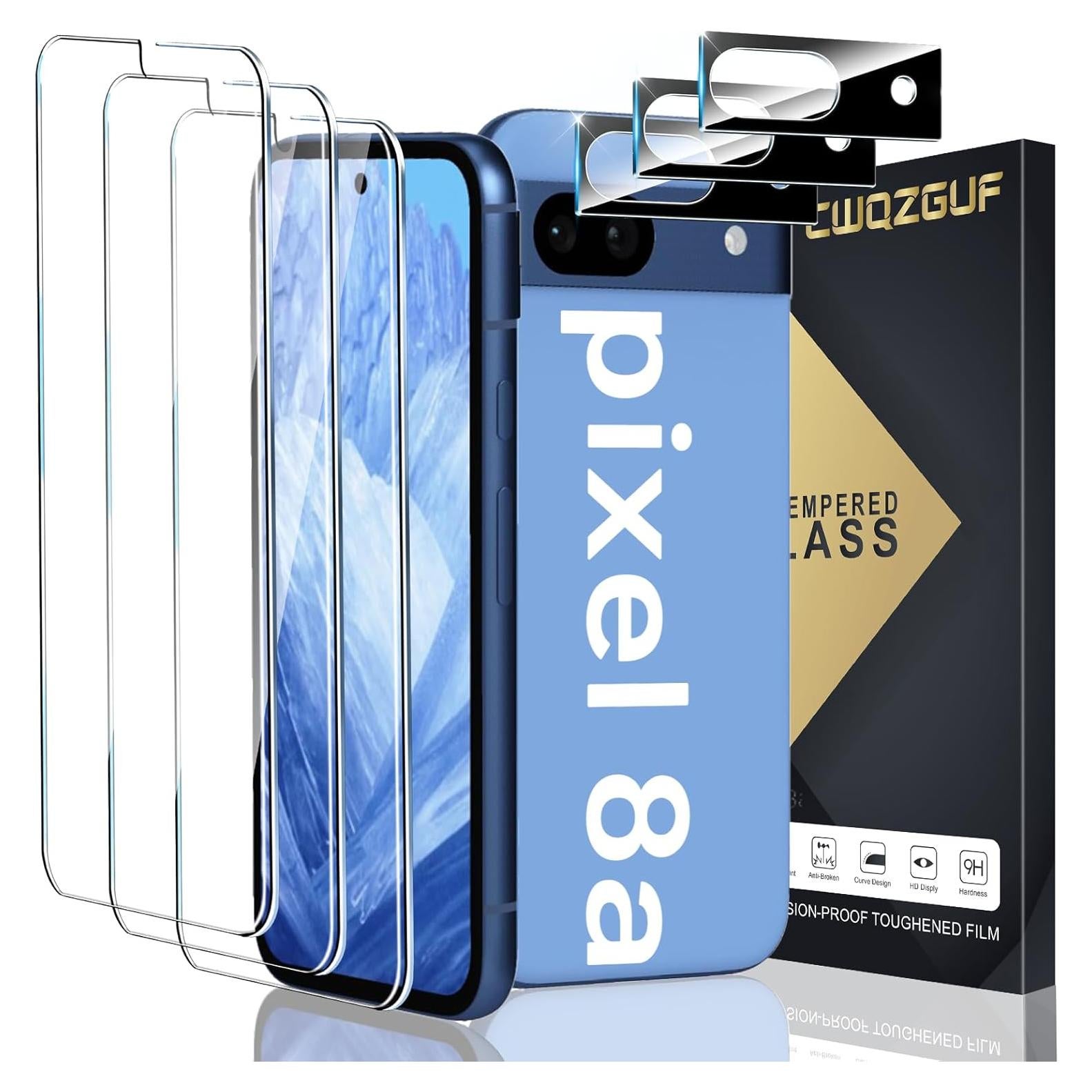 Protector de Pantalla Vidrio Templado 9H para Pixel 8a 5G - 6 Piezas