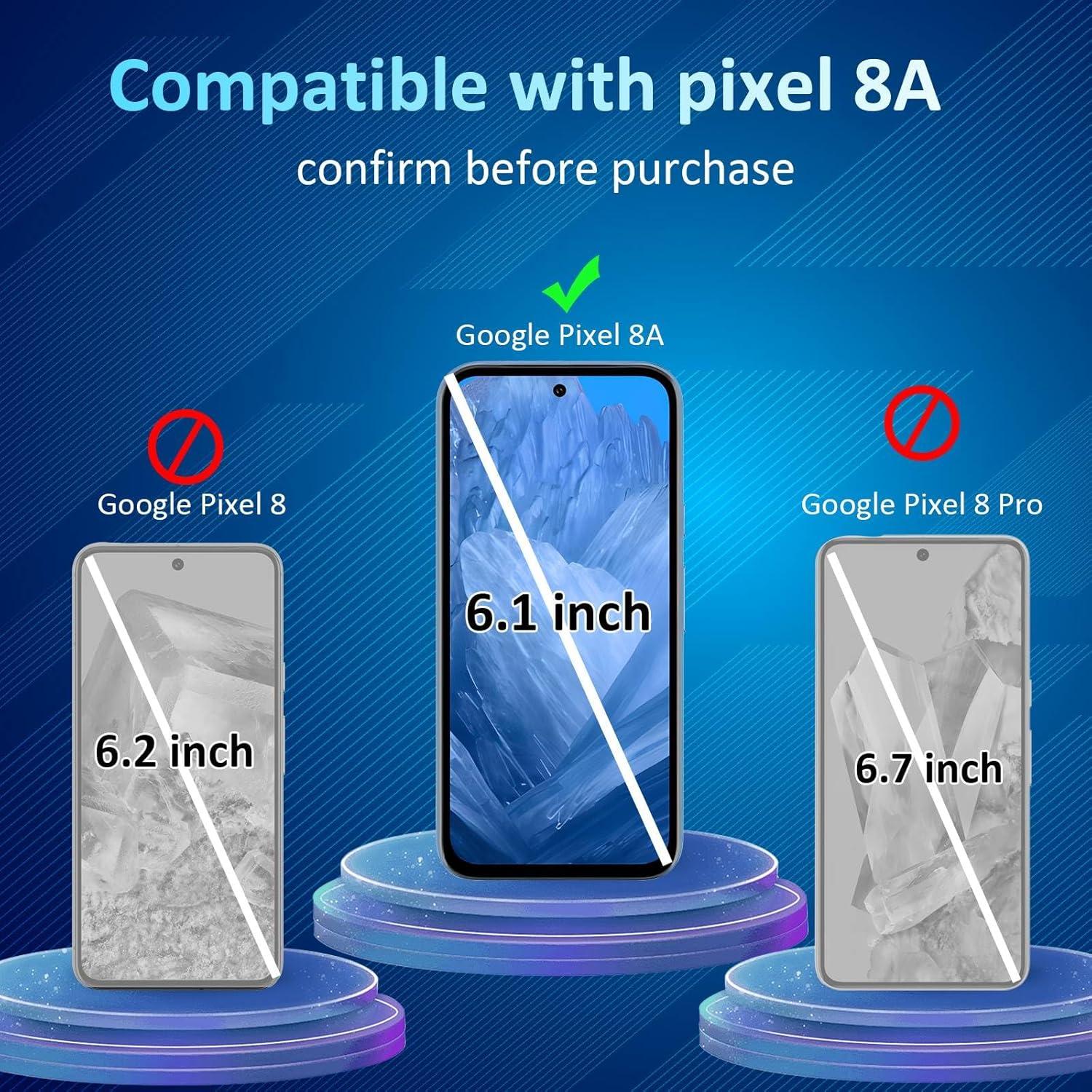 Protector de Pantalla Vidrio Templado 9H para Pixel 8a 5G - 6 Piezas
