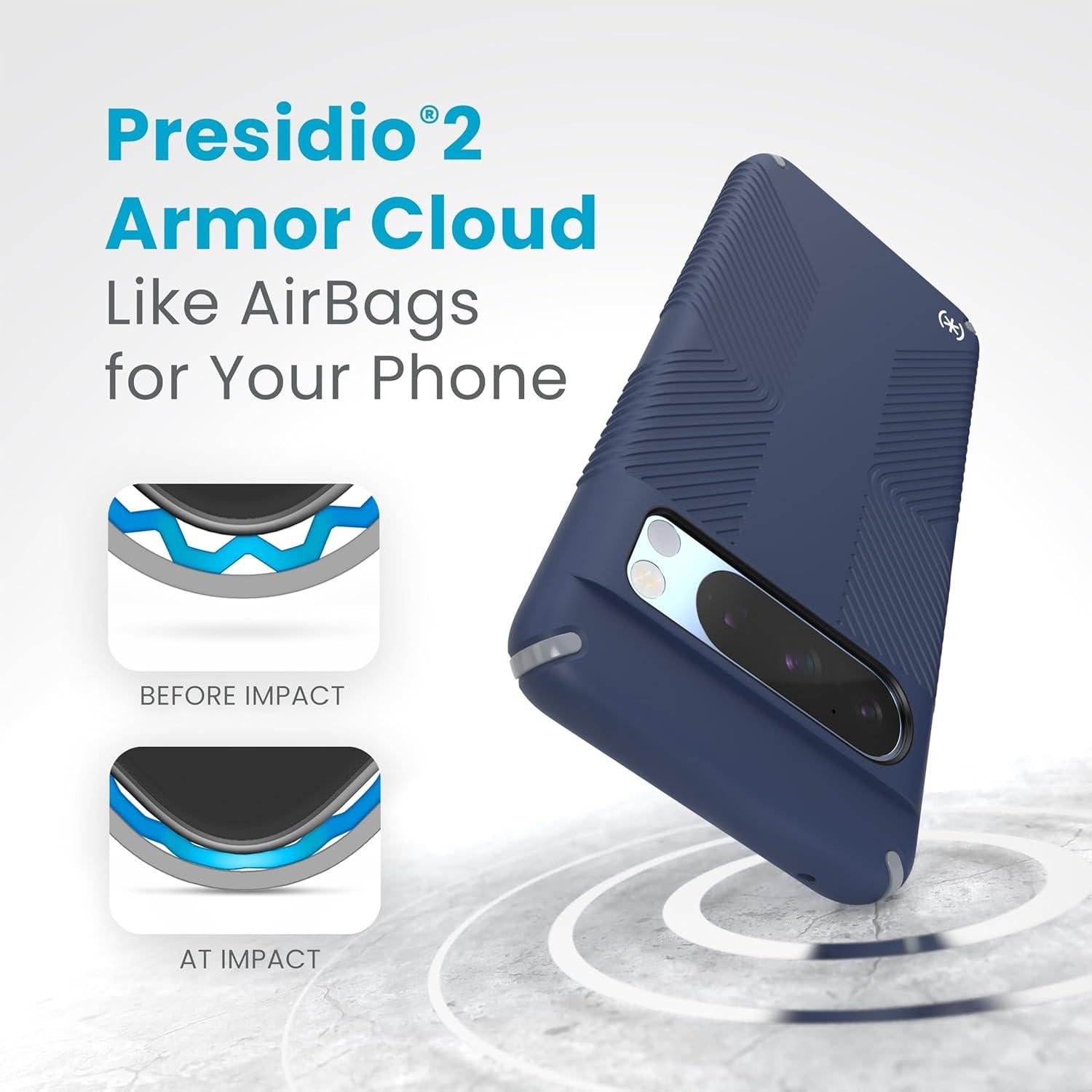 Funda Speck Presidio2 Grip para Google Pixel 8 Pro - Protección Antideslizante y Resistente a Caídas