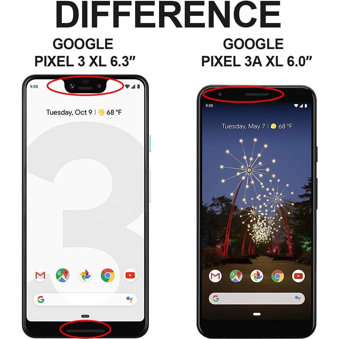 Pantalla Táctil AMOLED E-YIIVIIL para Google Pixel 3XL 6.3"