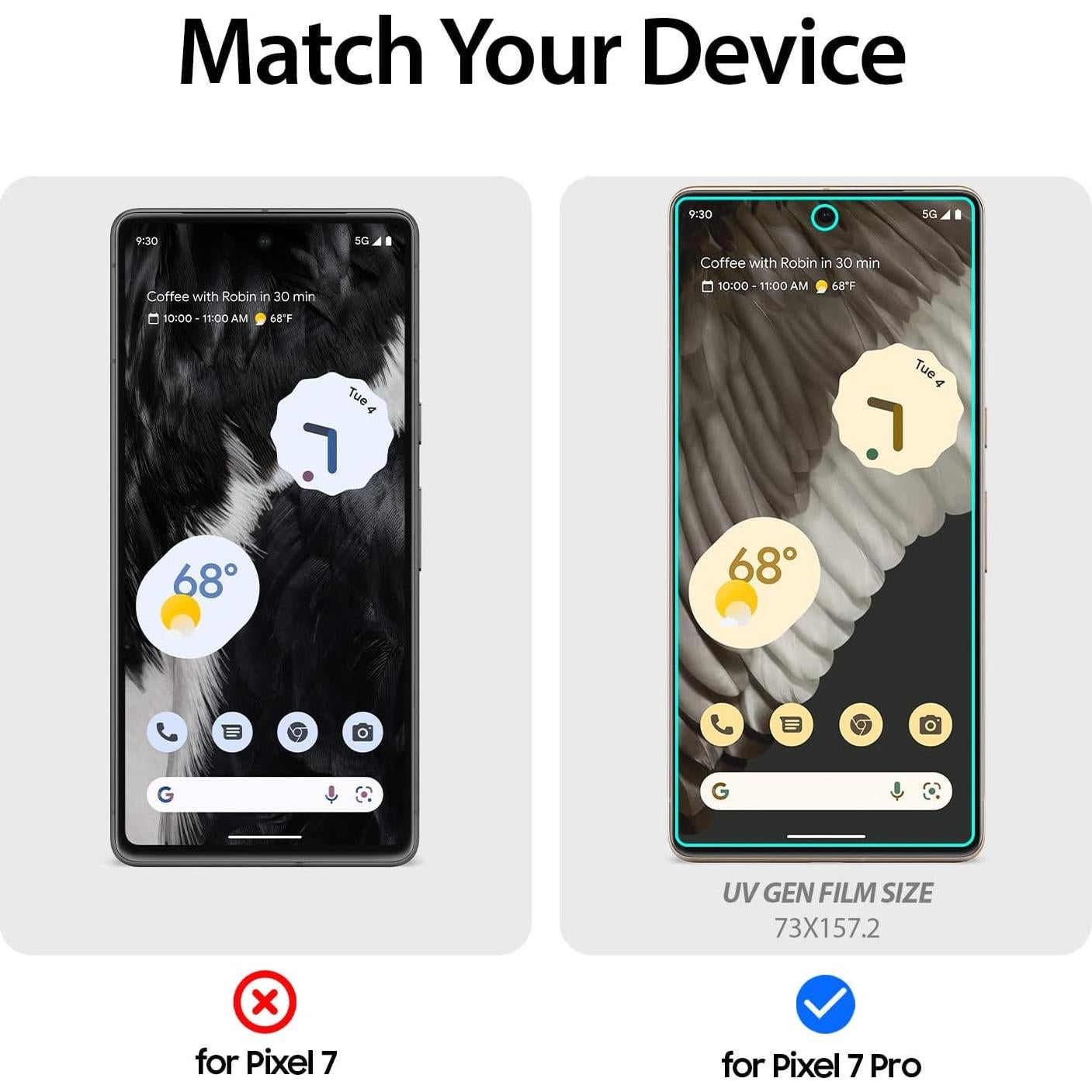 Protector de Pantalla UV GEN Whitestone para Google Pixel 7 Pro