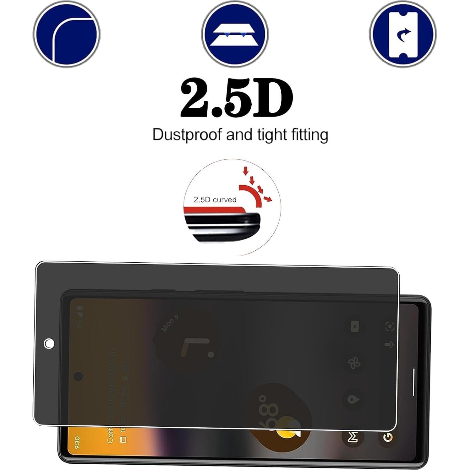 Paquete de 3 Protectores de Pantalla KELOLIN para Google Pixel 6 5G