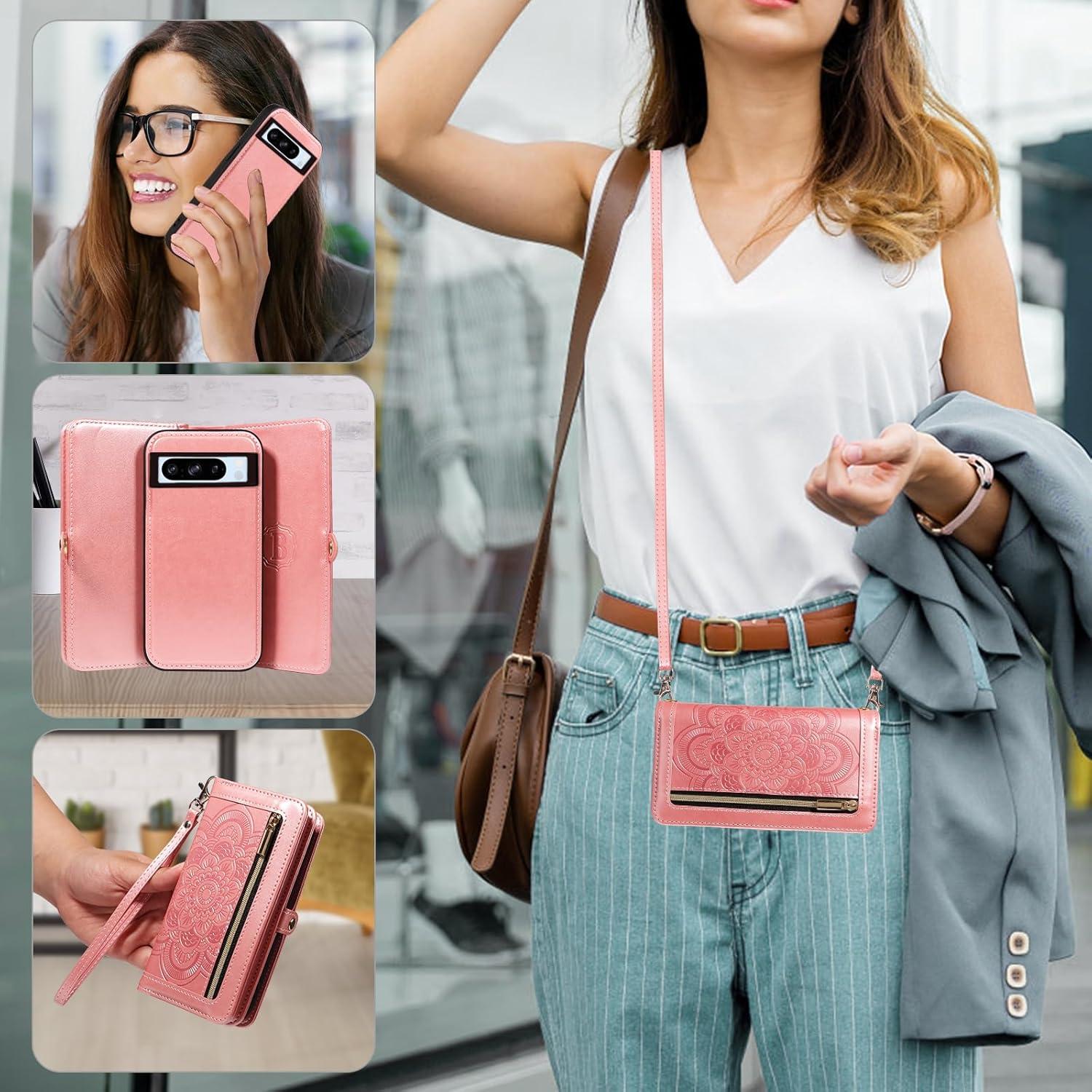 Funda Asuwish Oro Rosa para Google Pixel 8 Pro con Cartera