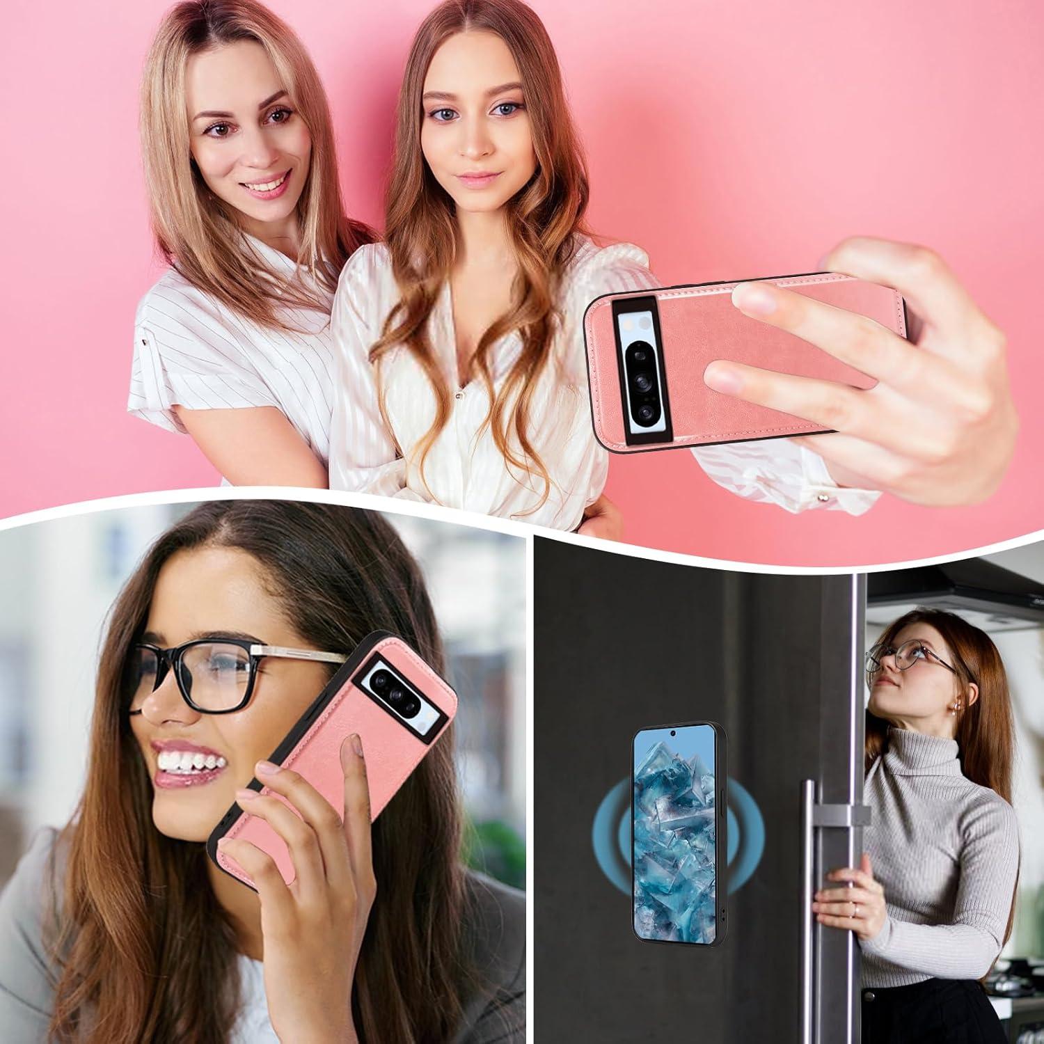 Funda Asuwish Oro Rosa para Google Pixel 8 Pro con Cartera