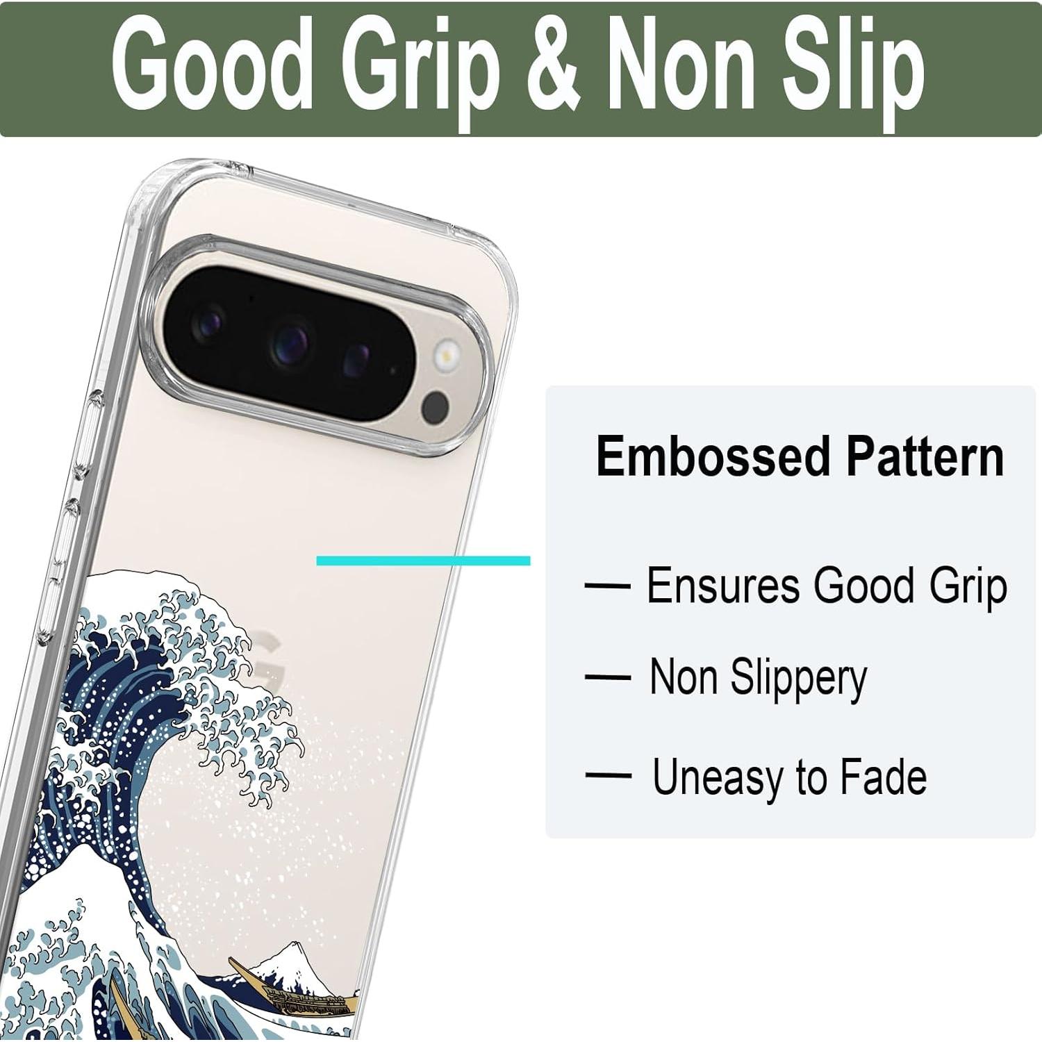 Funda TPU Transparente Unov para Pixel 9 Pro XL - Diseño Relieve