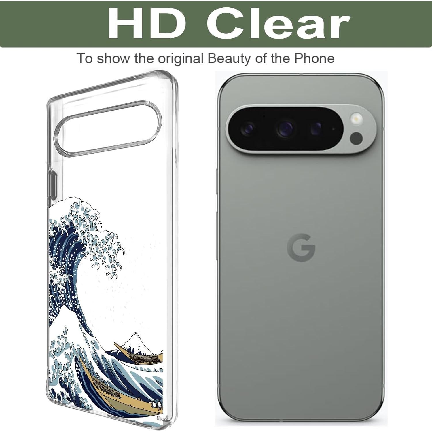 Funda TPU Transparente Unov para Pixel 9 Pro XL - Diseño Relieve