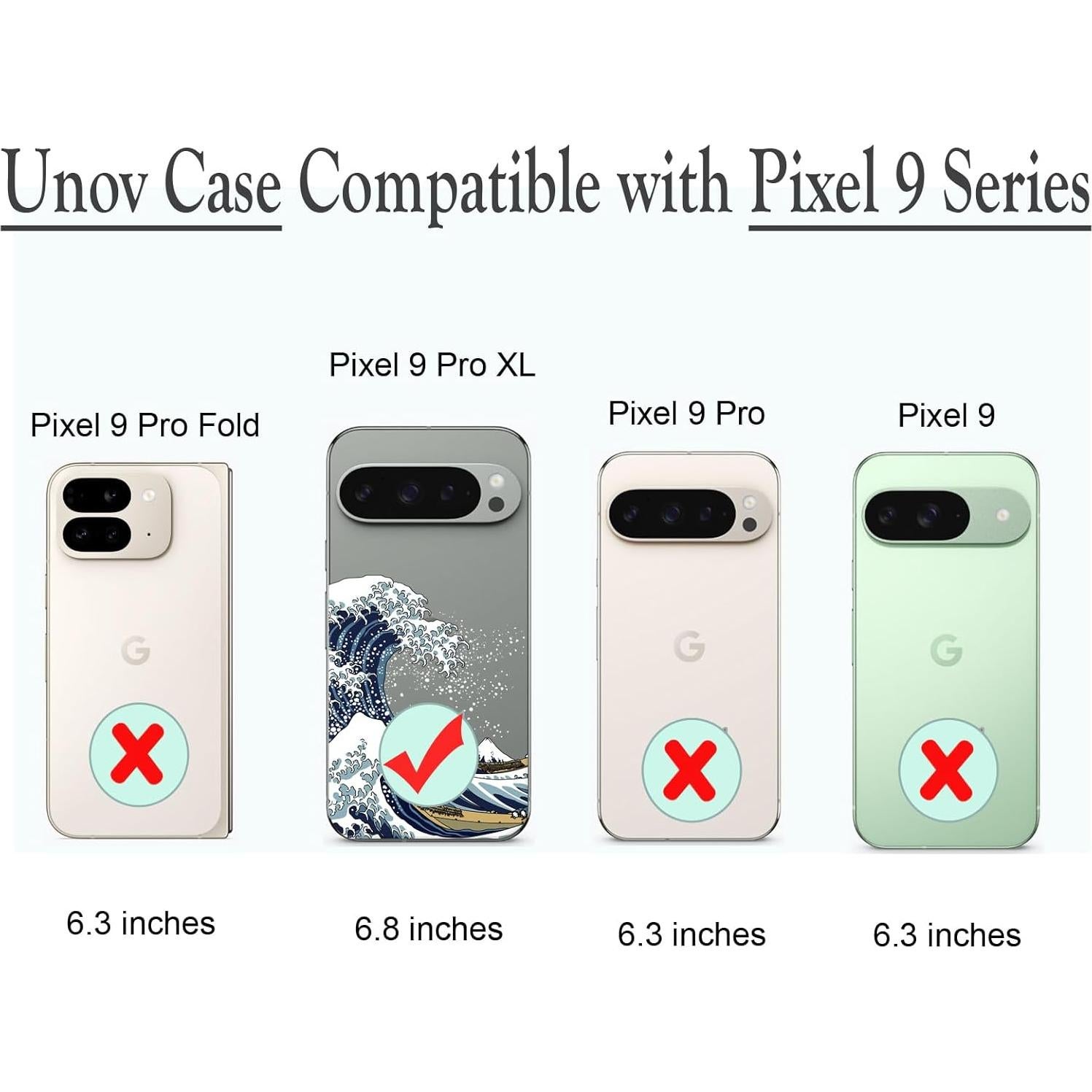 Funda TPU Transparente Unov para Pixel 9 Pro XL - Diseño Relieve